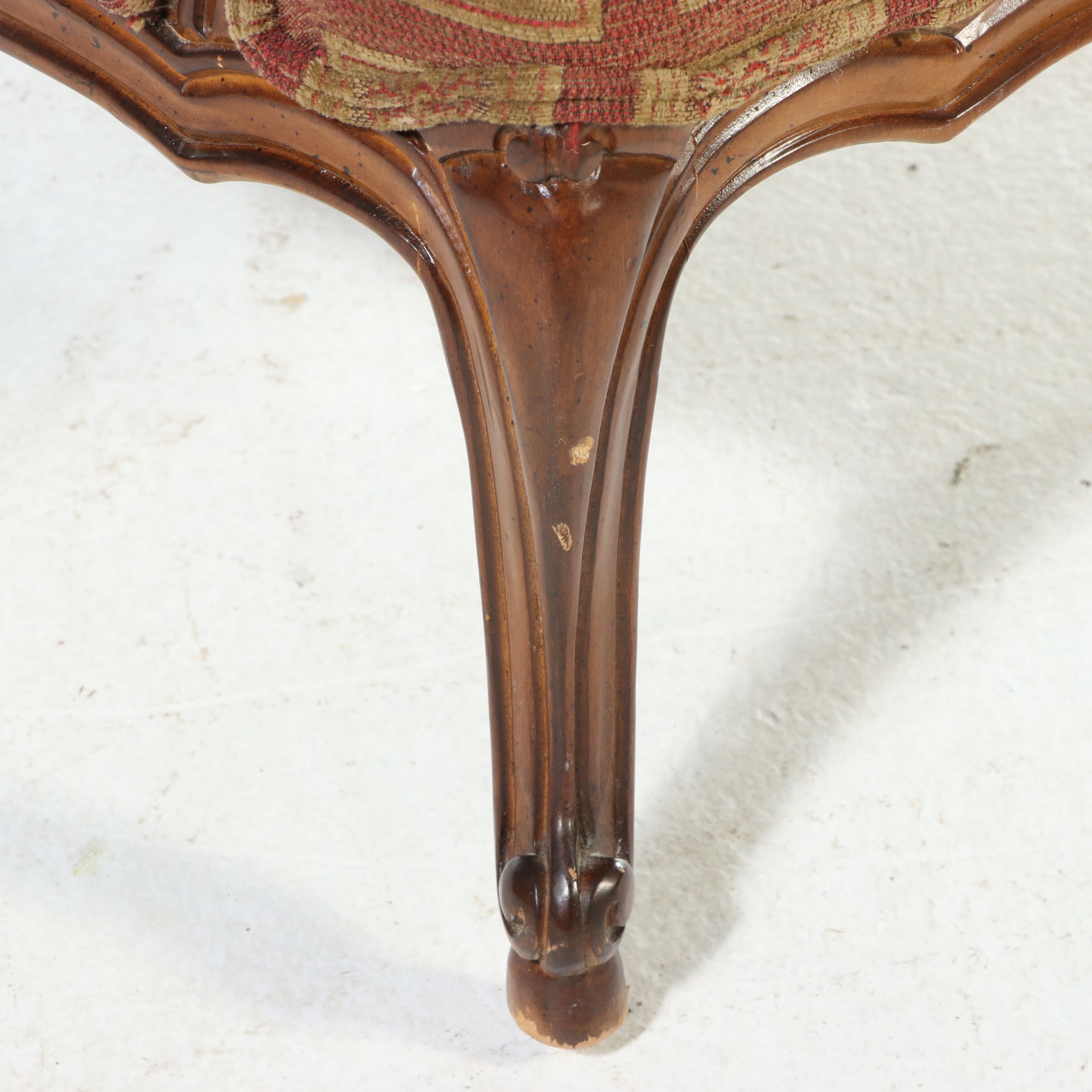 Pair of Sherrill Furniture French Provincial Style Armchairs and Ottoman