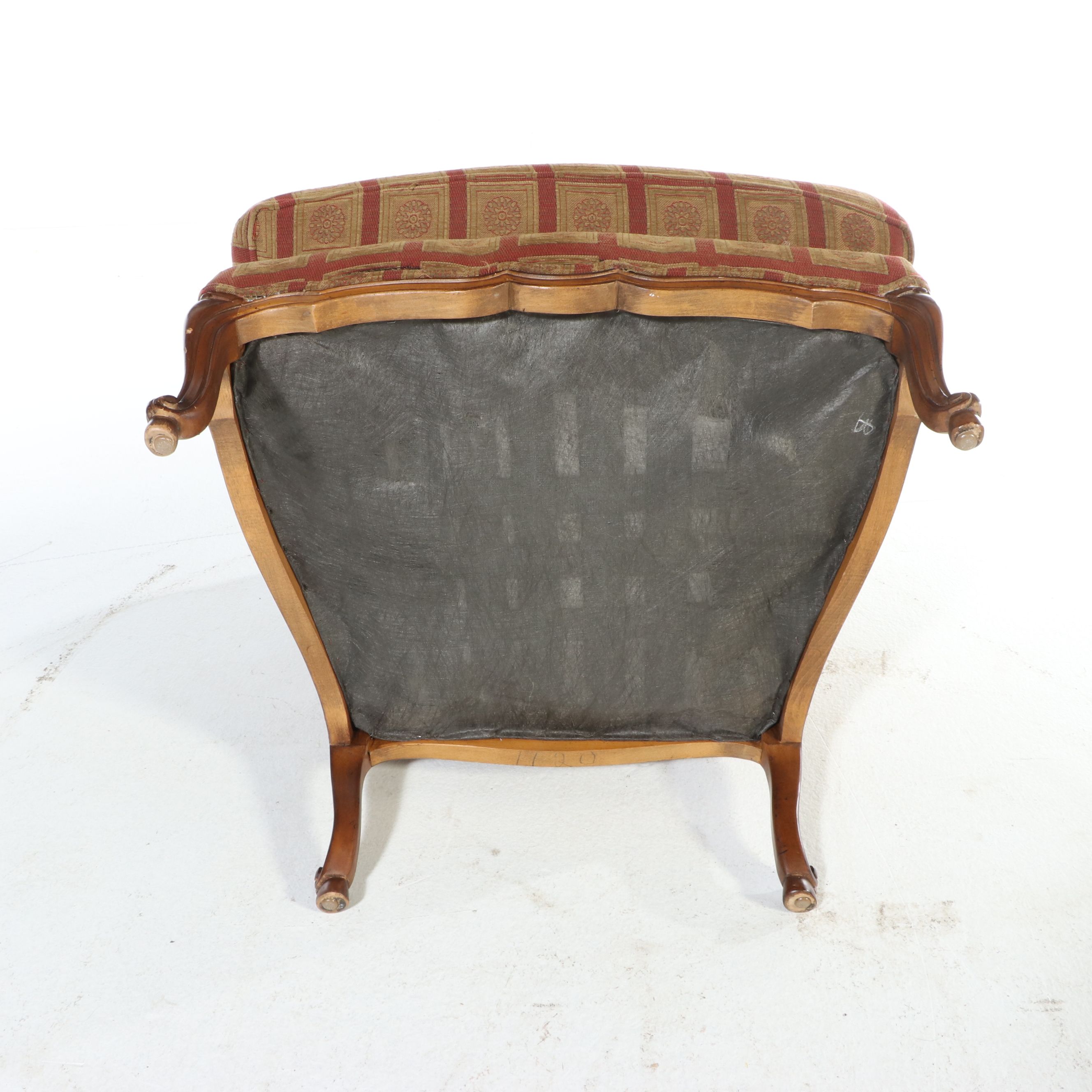 Pair of Sherrill Furniture French Provincial Style Armchairs and Ottoman