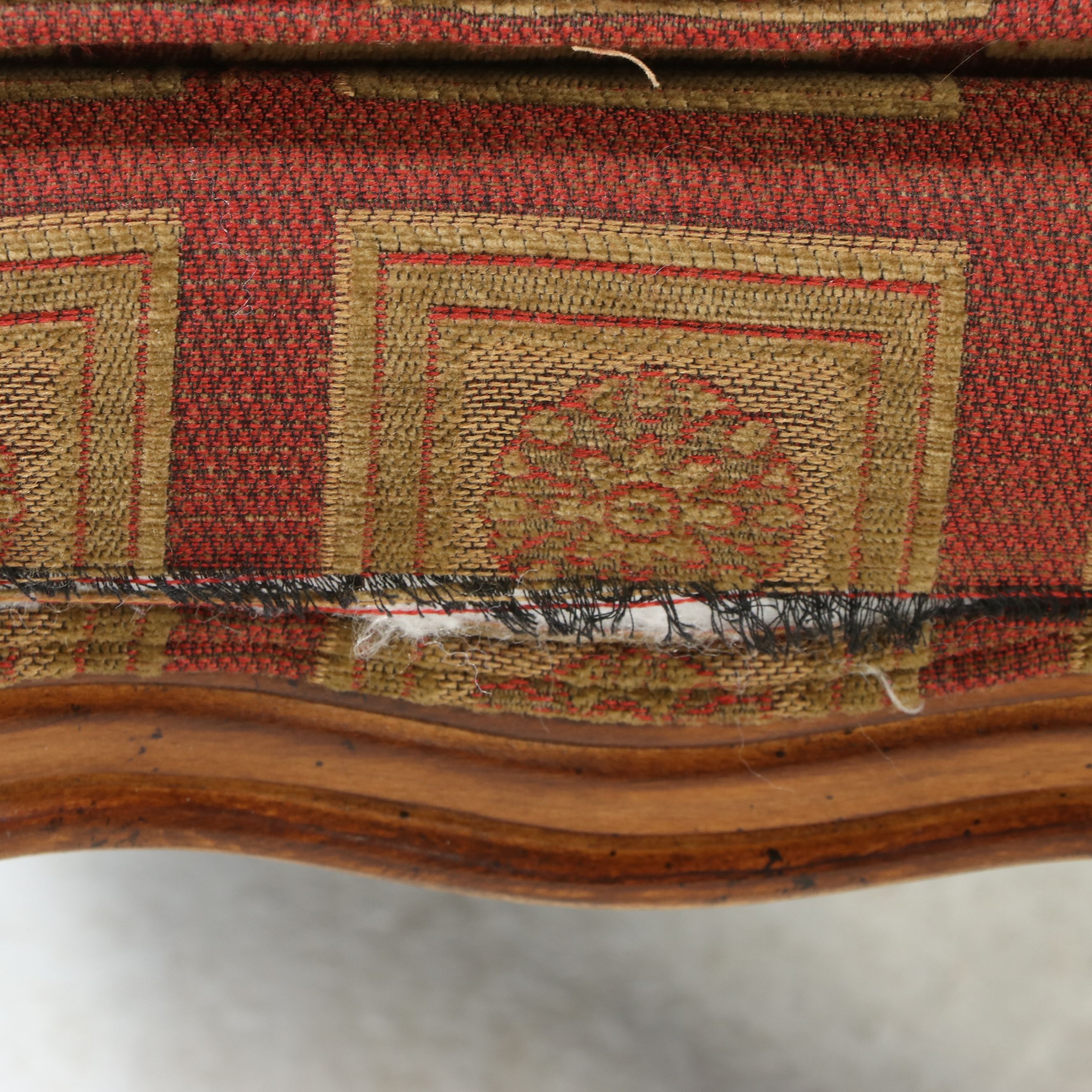 Pair of Sherrill Furniture French Provincial Style Armchairs and Ottoman