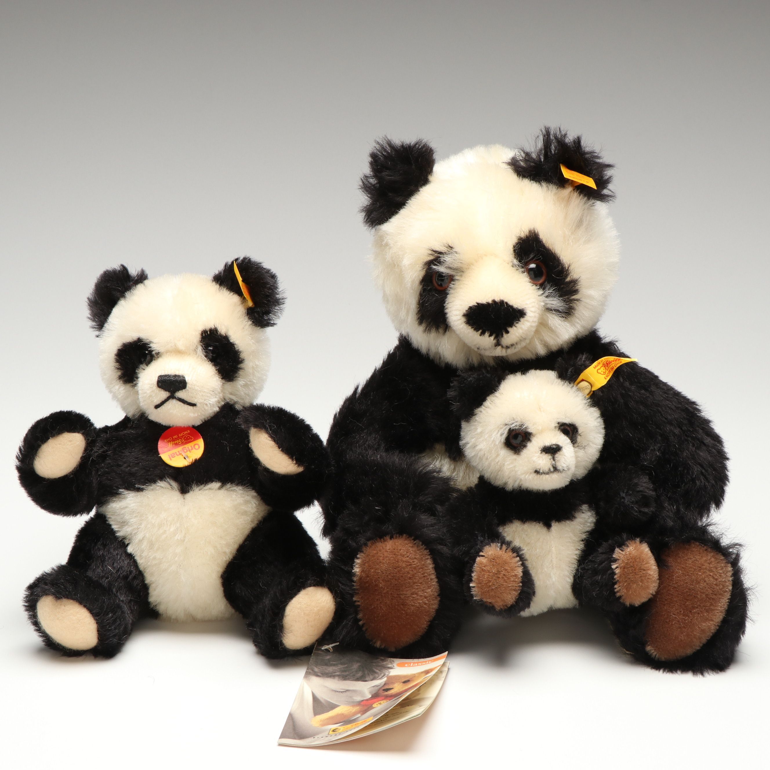 Steiff Mohair Panda Bear Stuffed Toys