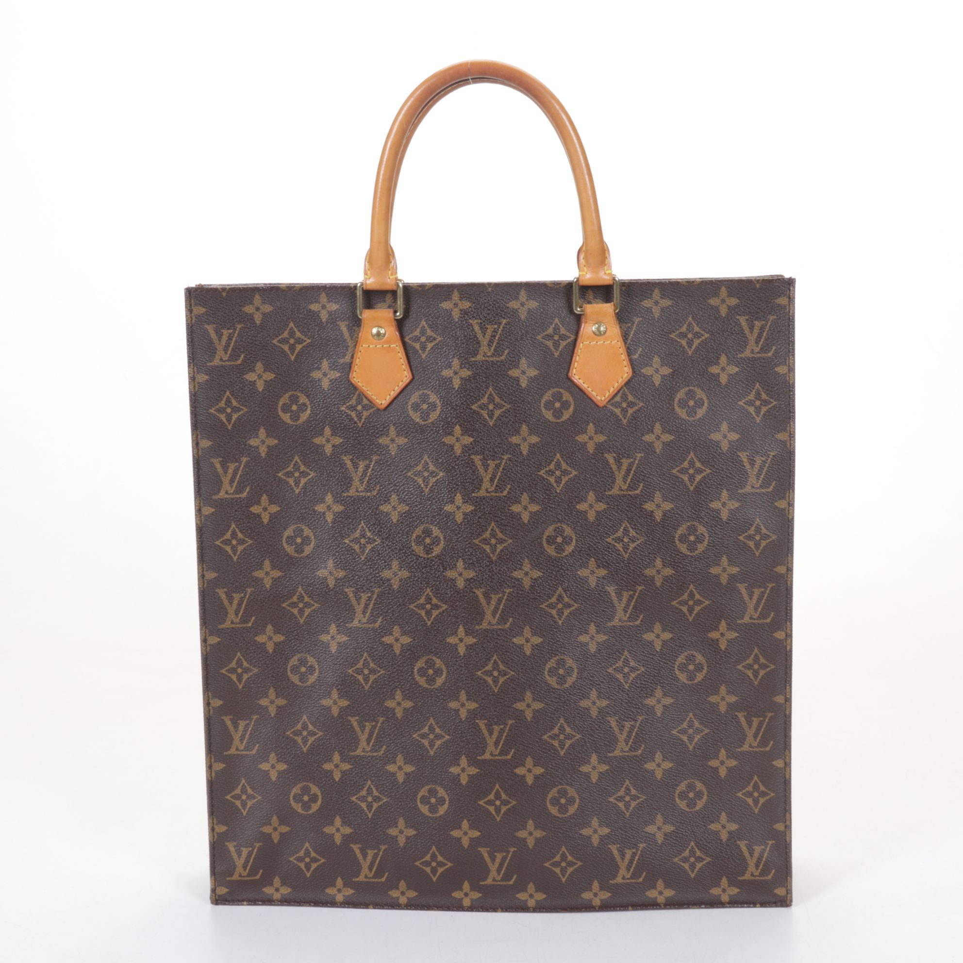 Louis Vuitton Sac Plat Top Handle Tote Bag in Monogram Canvas and Leather