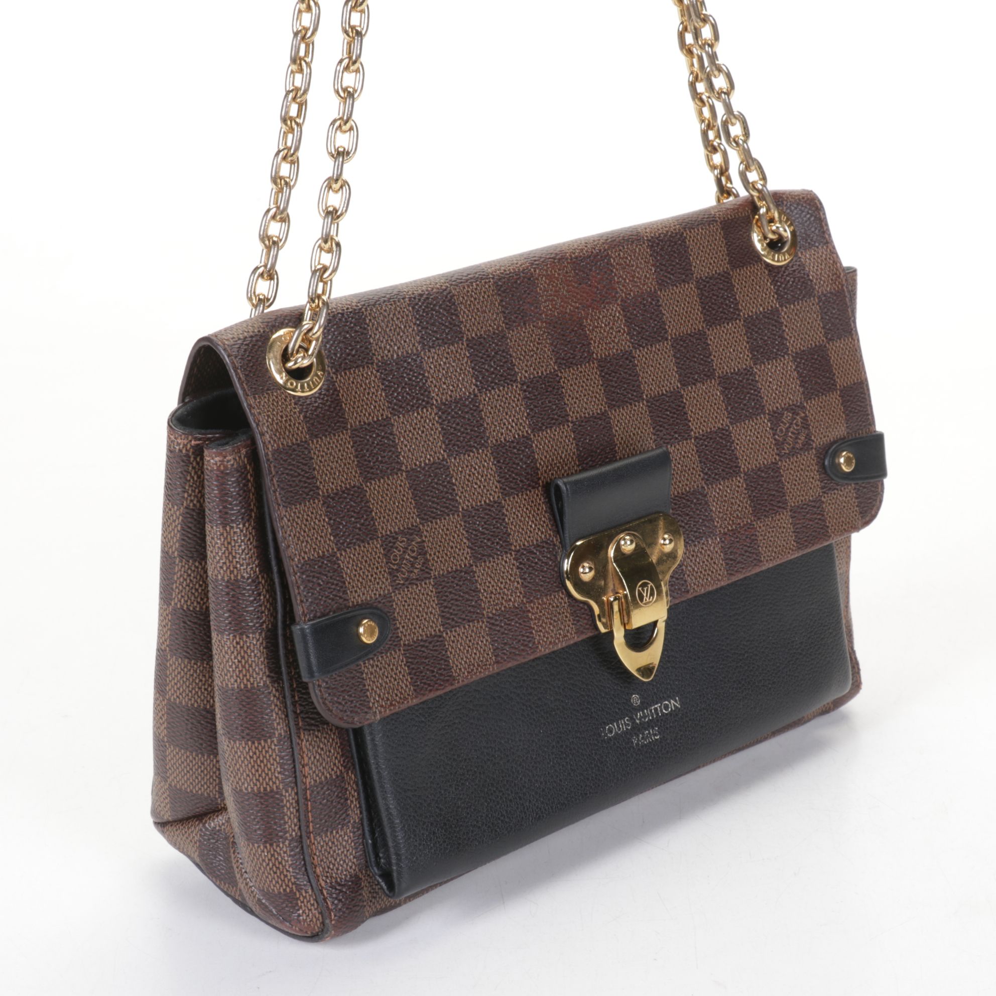 Louis Vuitton Vavin PM Chain Strap Bag in Damier Ebene Canvas & Leather