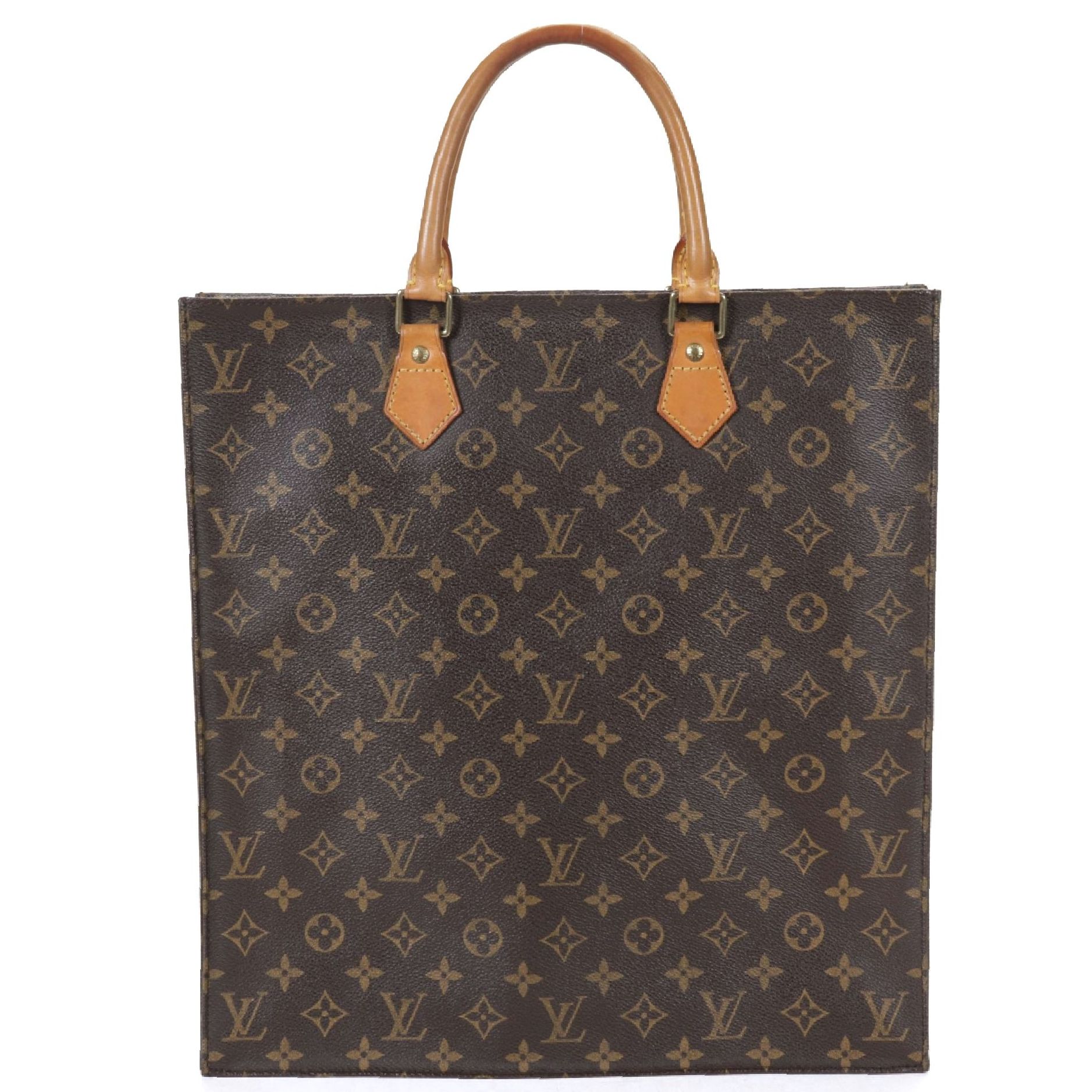 Louis Vuitton Sac Plat Top Handle Tote Bag in Monogram Canvas and Leather