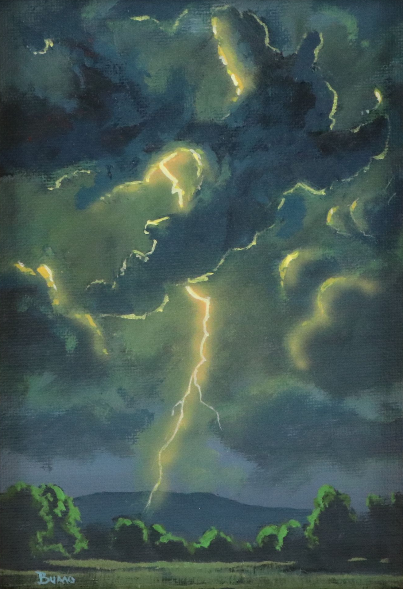 Douglas "Bumo" Johnpeer Acrylic Landscape Painting, Circa 2026