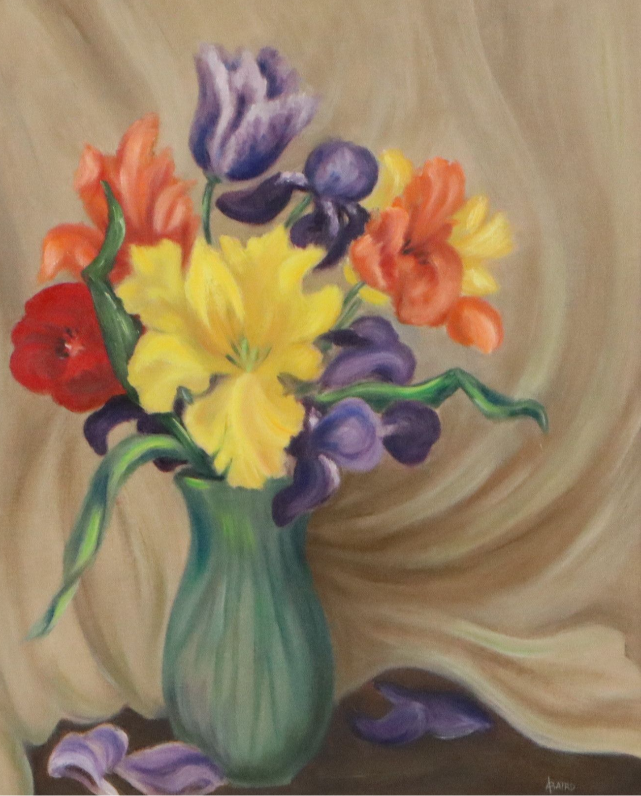 A. Baird Oil Painting of Floral Still Life, 1968
