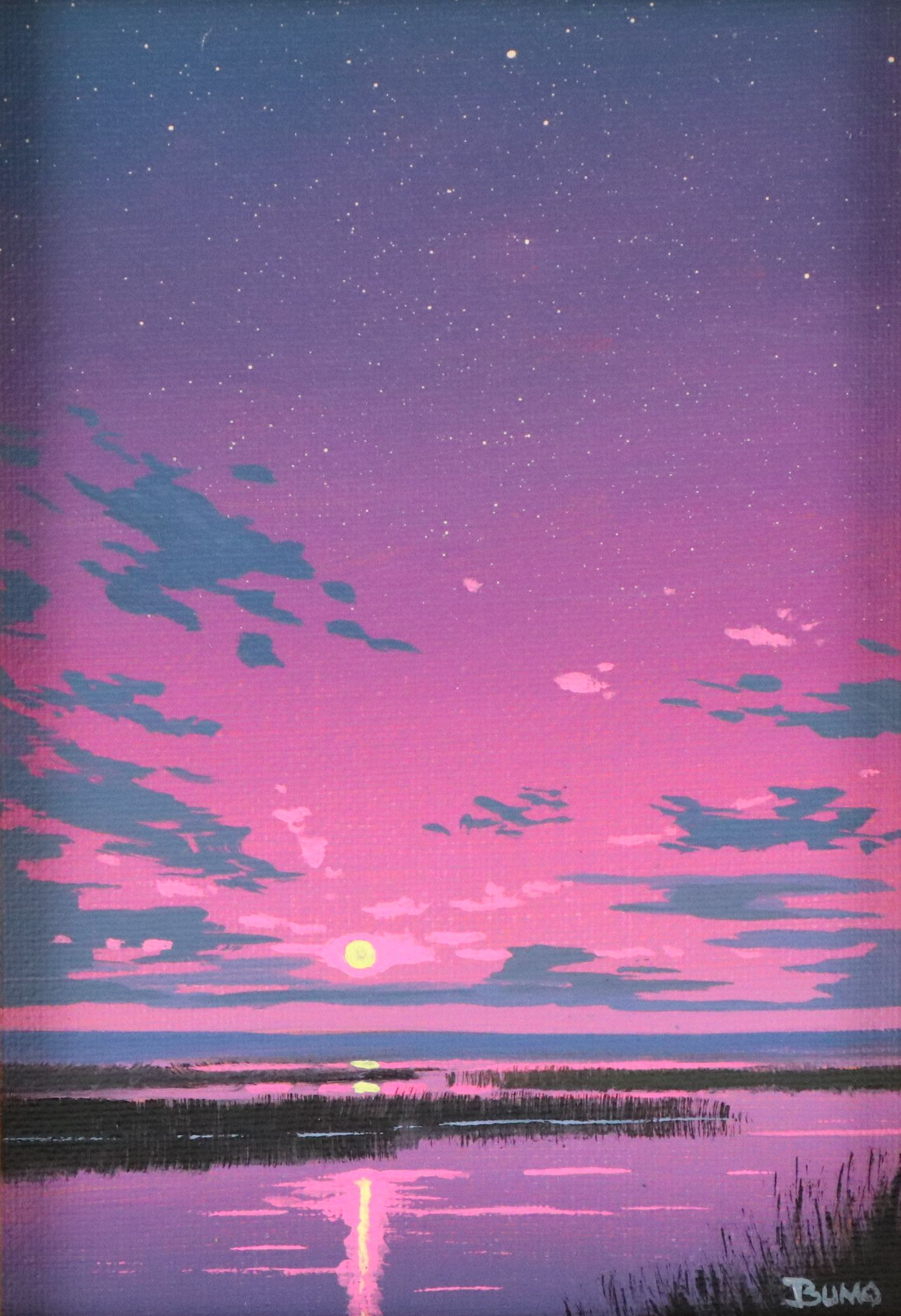 Douglas "Bumo" Johnpeer Acrylic Landscape Painting, Circa 2026