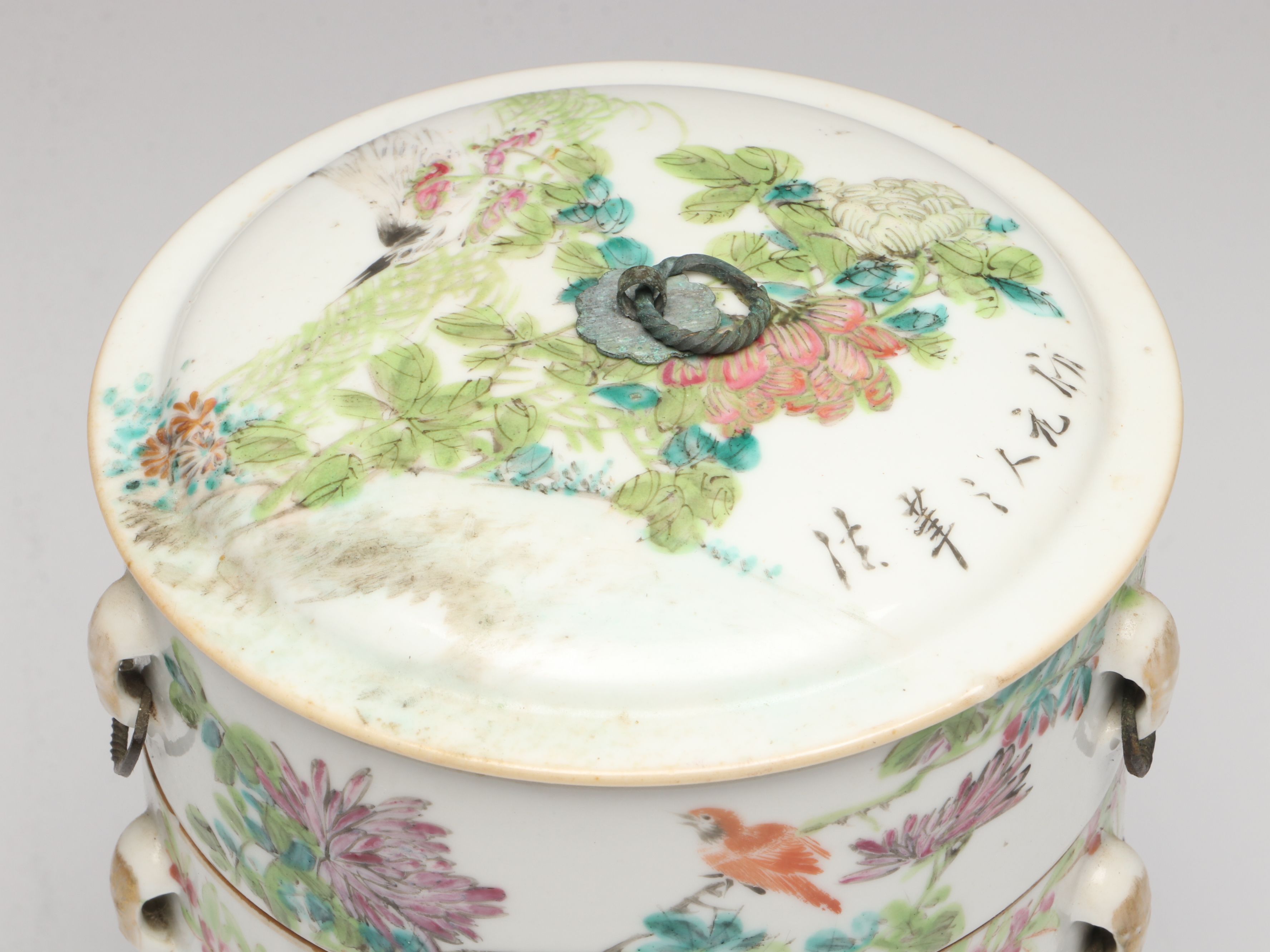 Chinese Famille Rose Porcelain Stacking Boxes, Set of Five