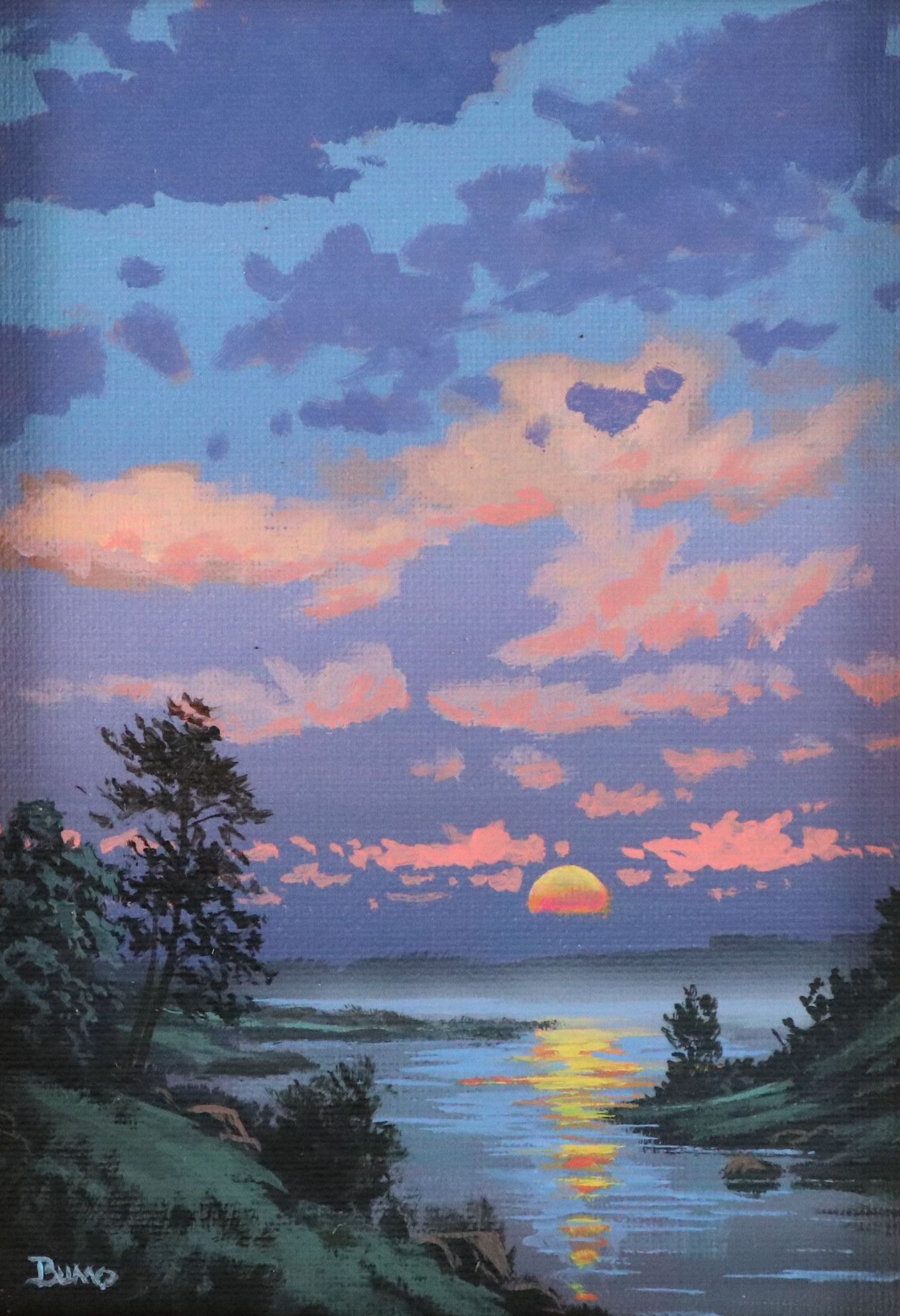 Douglas "Bumo" Johnpeer Acrylic Landscape Painting, Circa 2026
