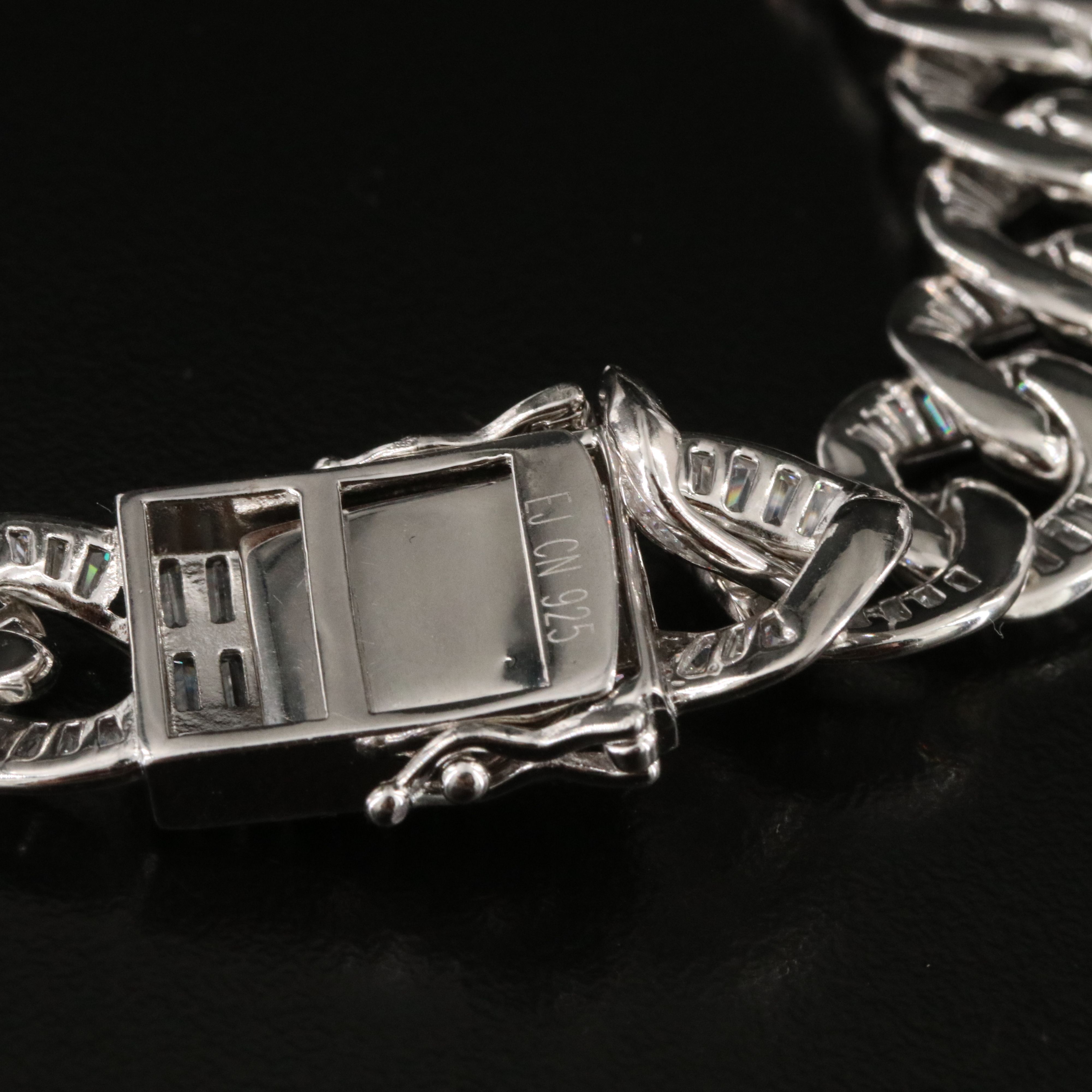 Sterling CZ Curb Link Bracelet