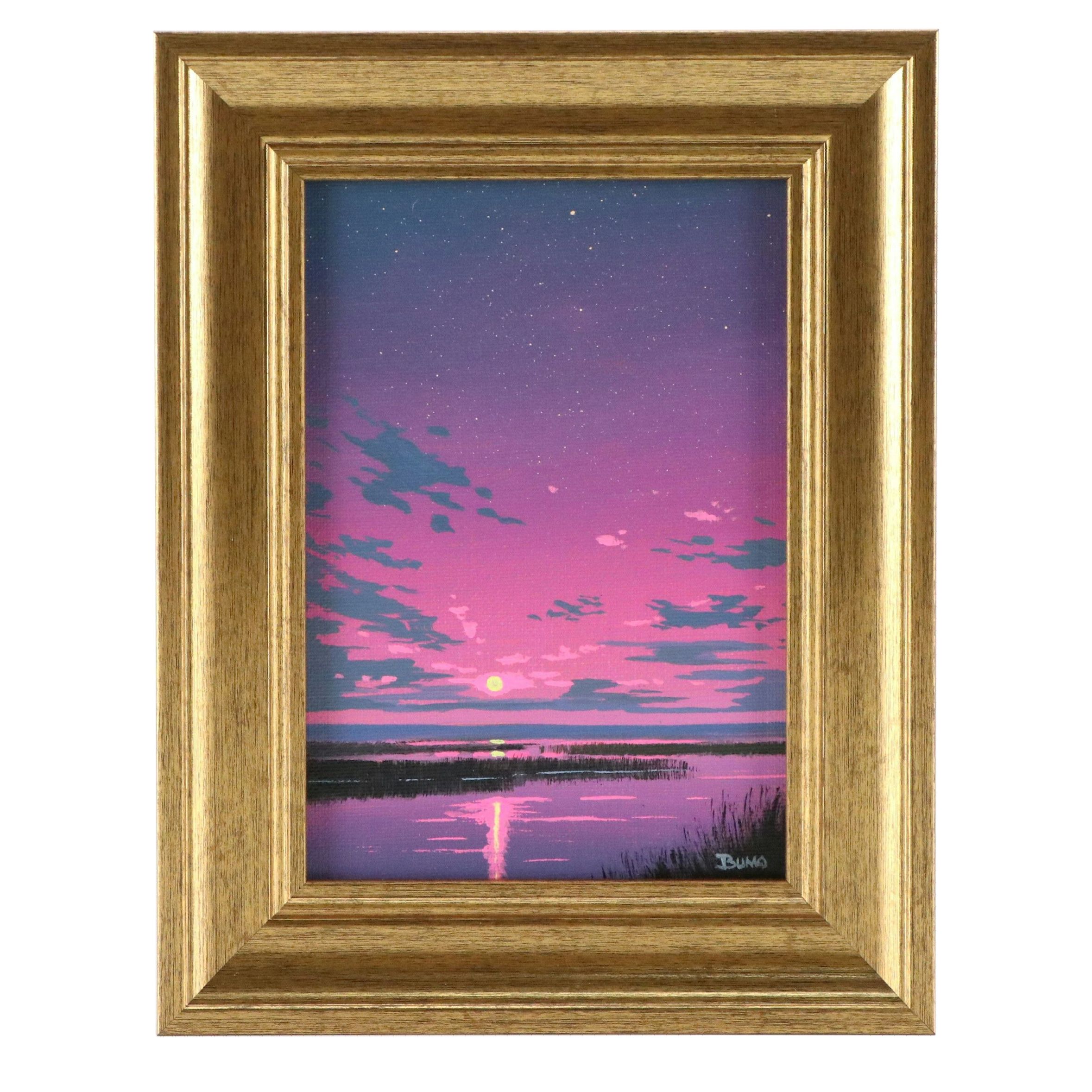 Douglas "Bumo" Johnpeer Acrylic Landscape Painting, Circa 2026