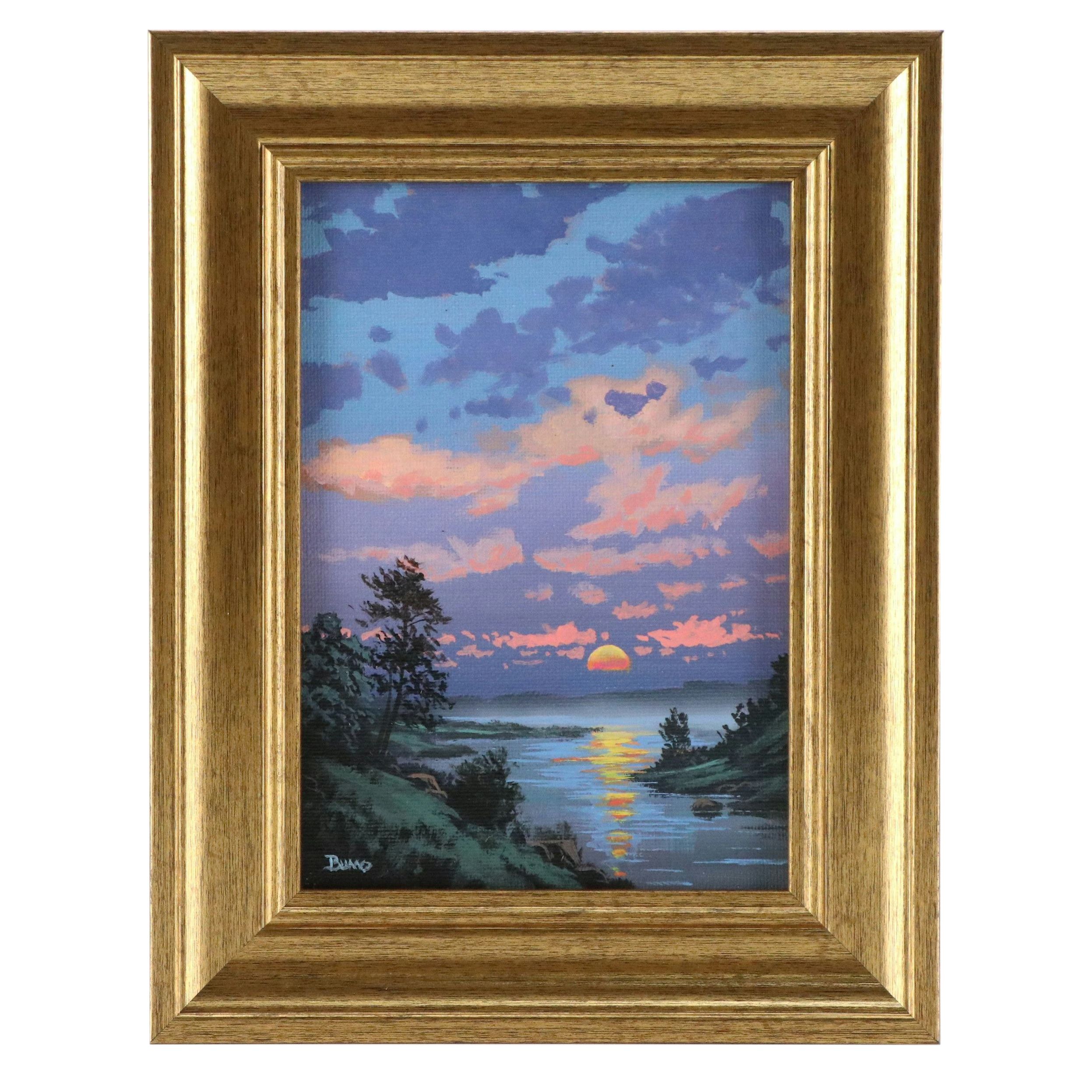 Douglas "Bumo" Johnpeer Acrylic Landscape Painting, Circa 2026