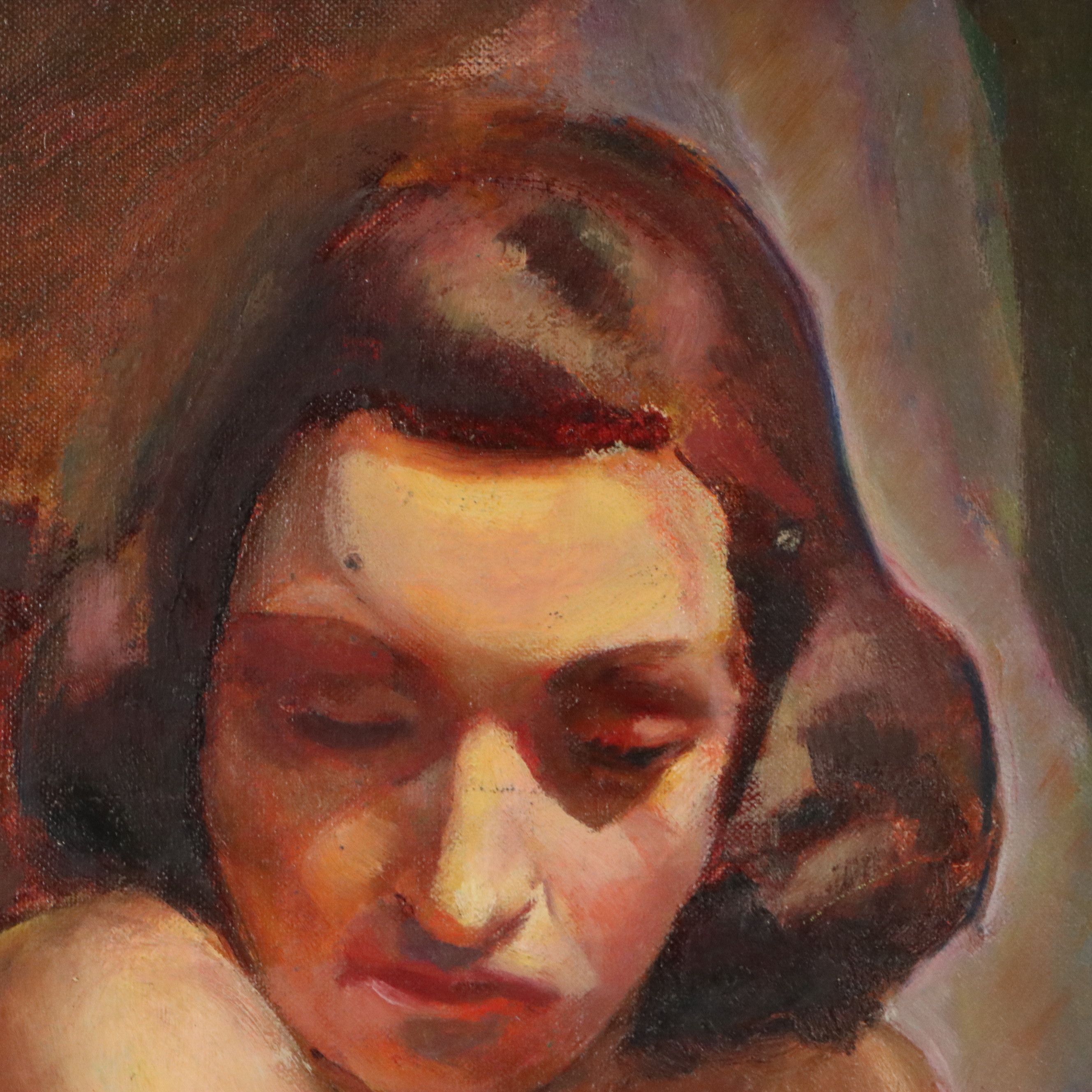 George S. Coggeshall Nude Female Oil Portrait, 1990