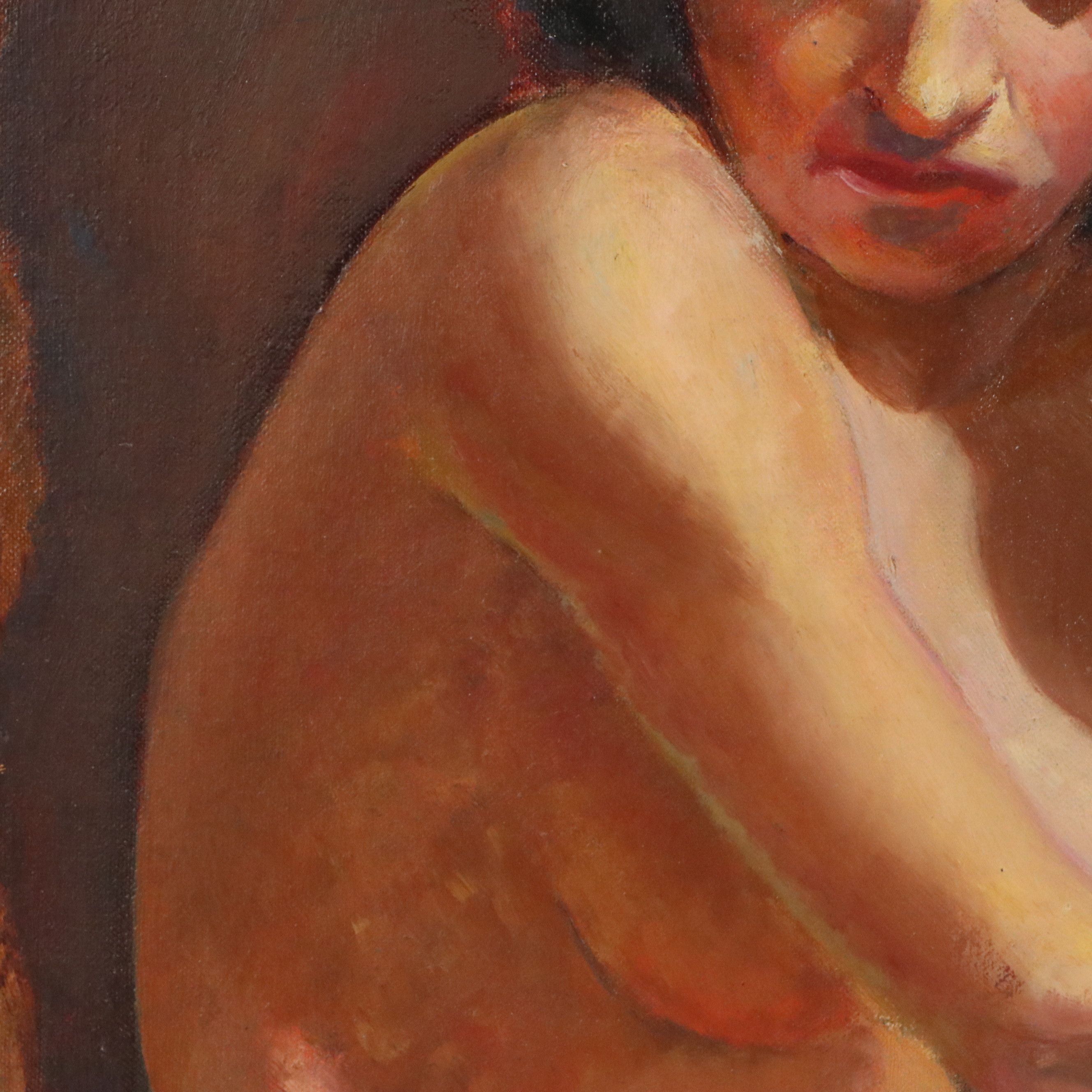 George S. Coggeshall Nude Female Oil Portrait, 1990