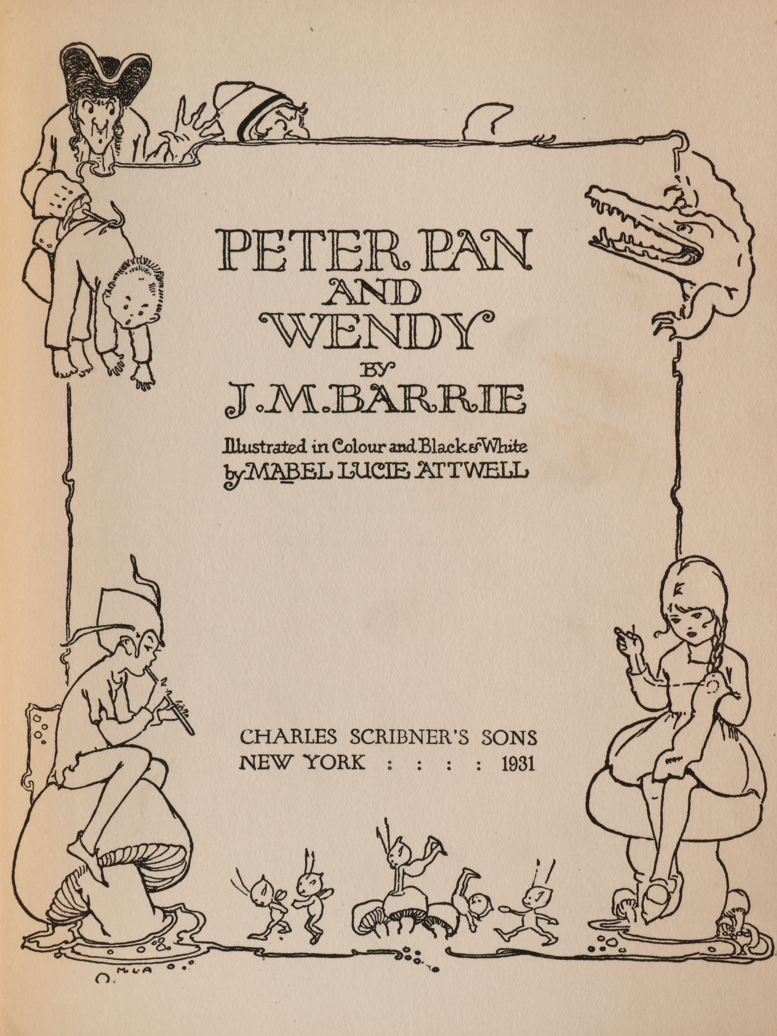 Mabel Lucie Attwell Illustrated "Peter Pan and Wendy" by J. M. Barrie, 1931