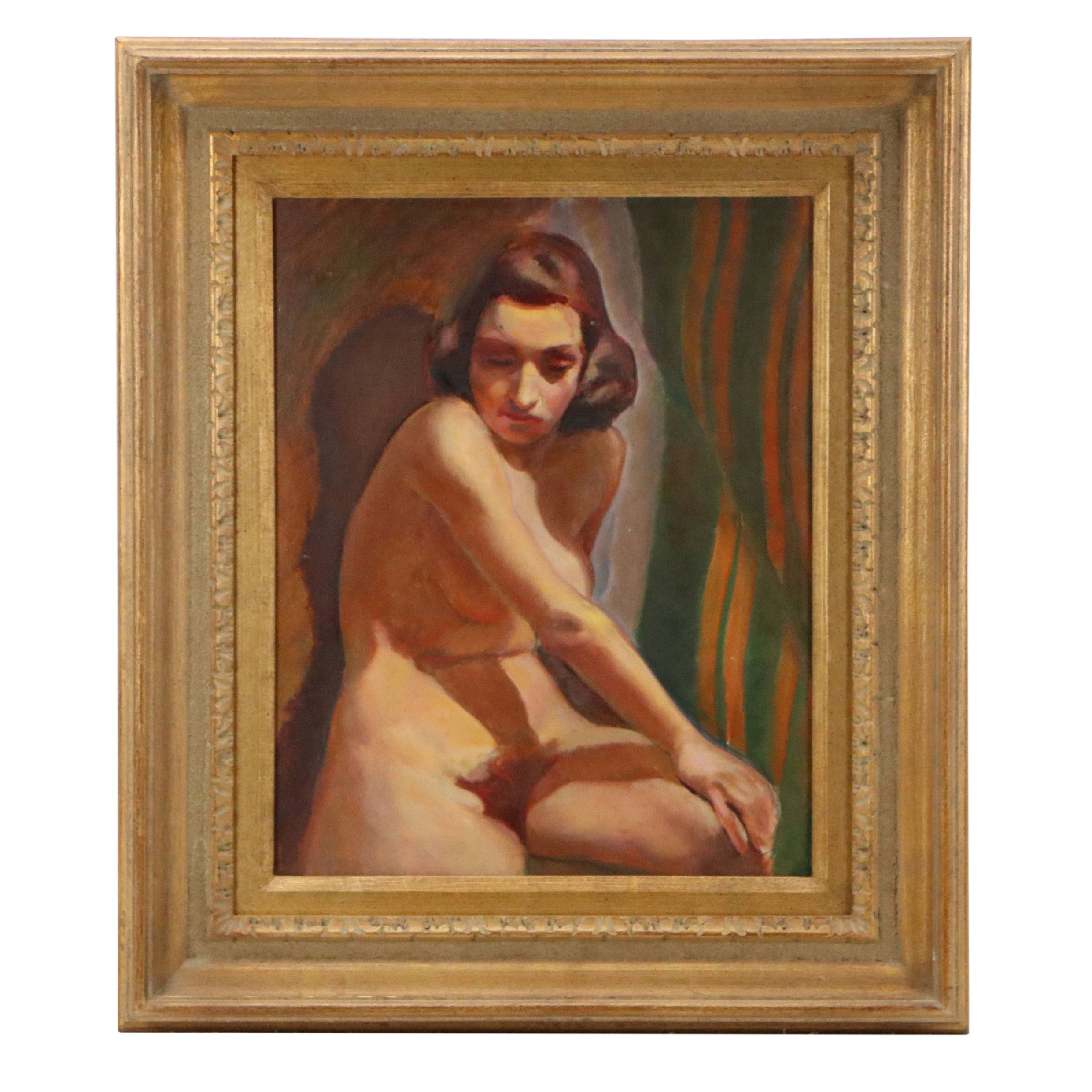 George S. Coggeshall Nude Female Oil Portrait, 1990