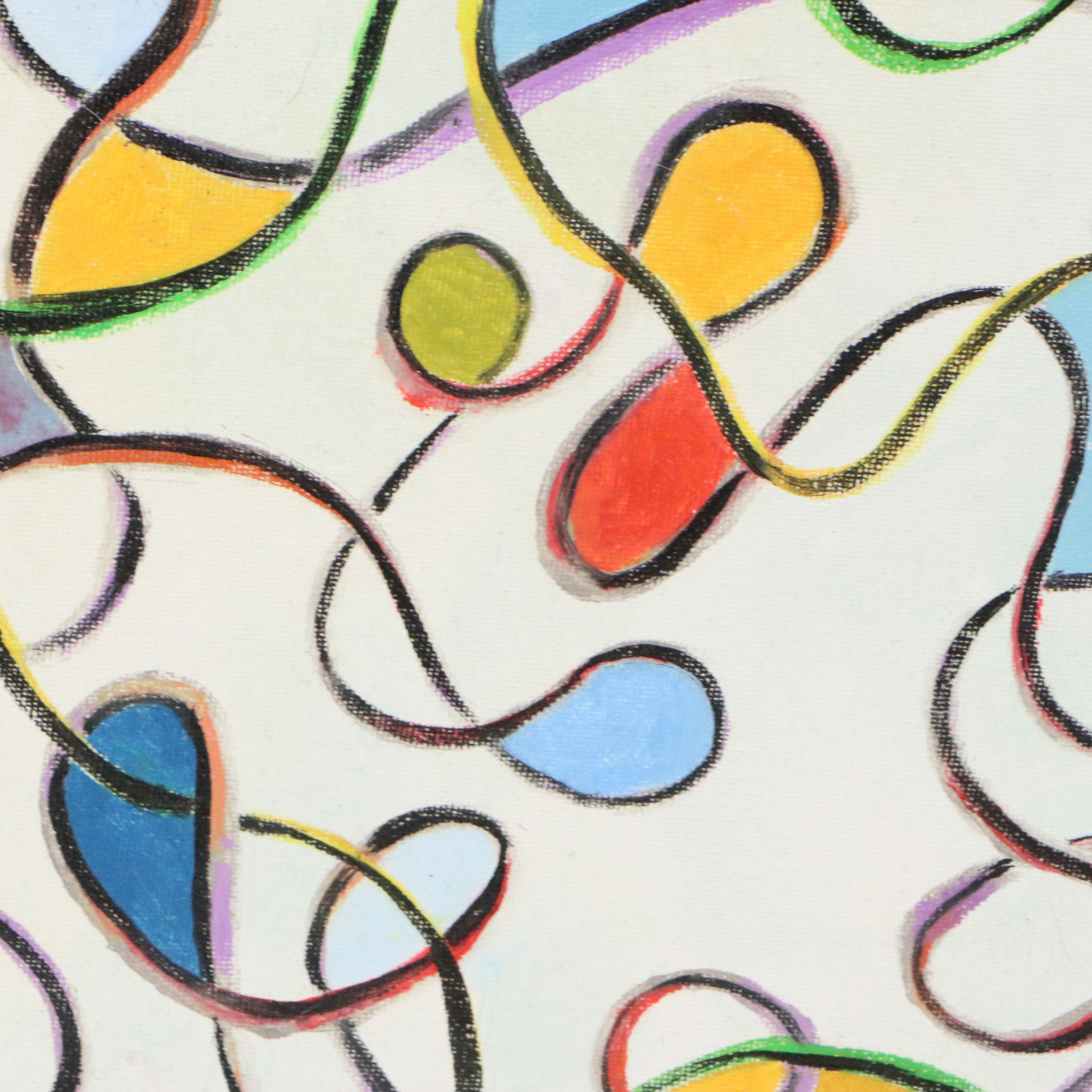 S. D. Brandlein Oil Painting of Organic Linear Composition, Late 20th Century