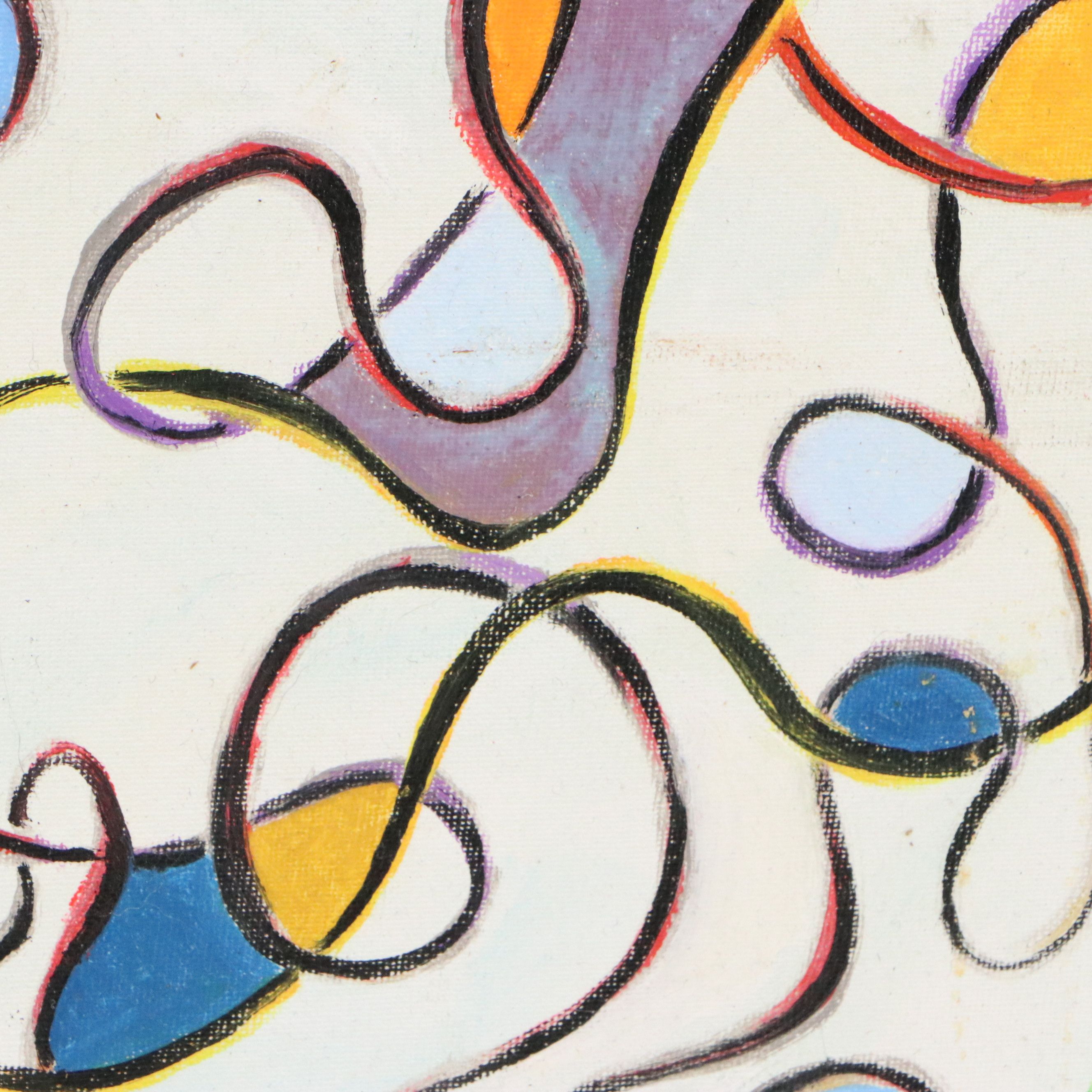 S. D. Brandlein Oil Painting of Organic Linear Composition, Late 20th Century