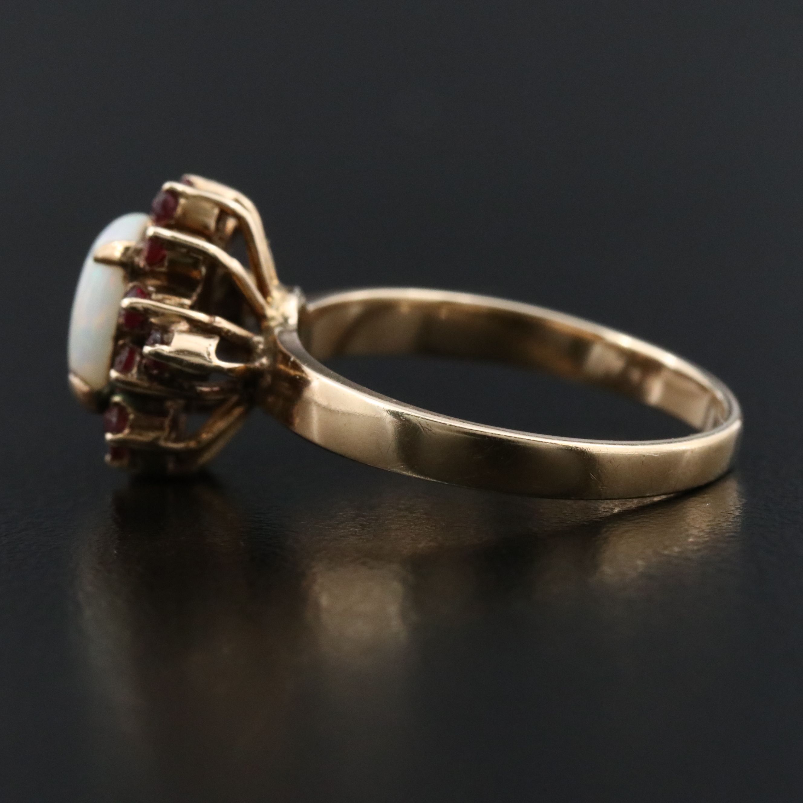 10K Opal and Ruby Ring