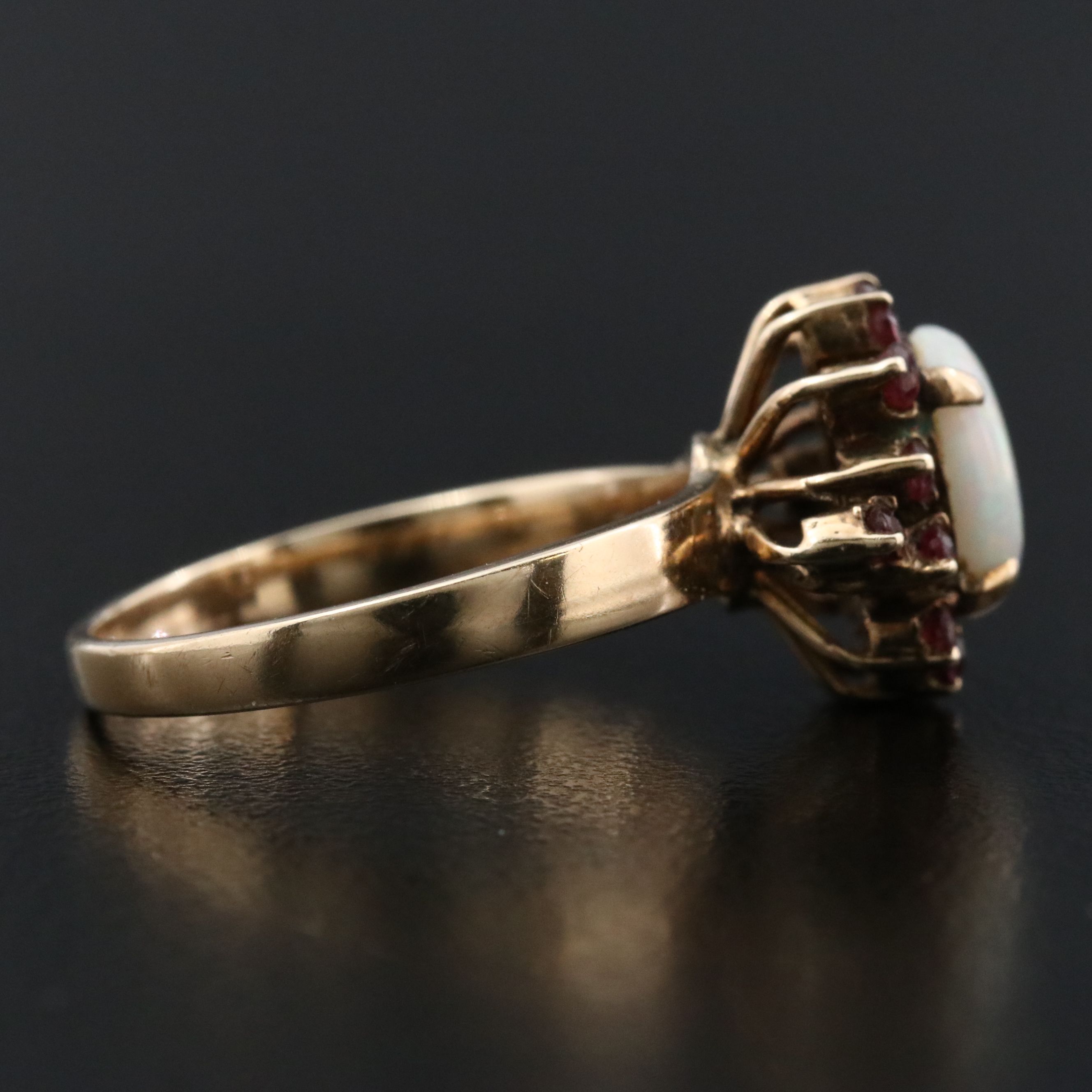 10K Opal and Ruby Ring