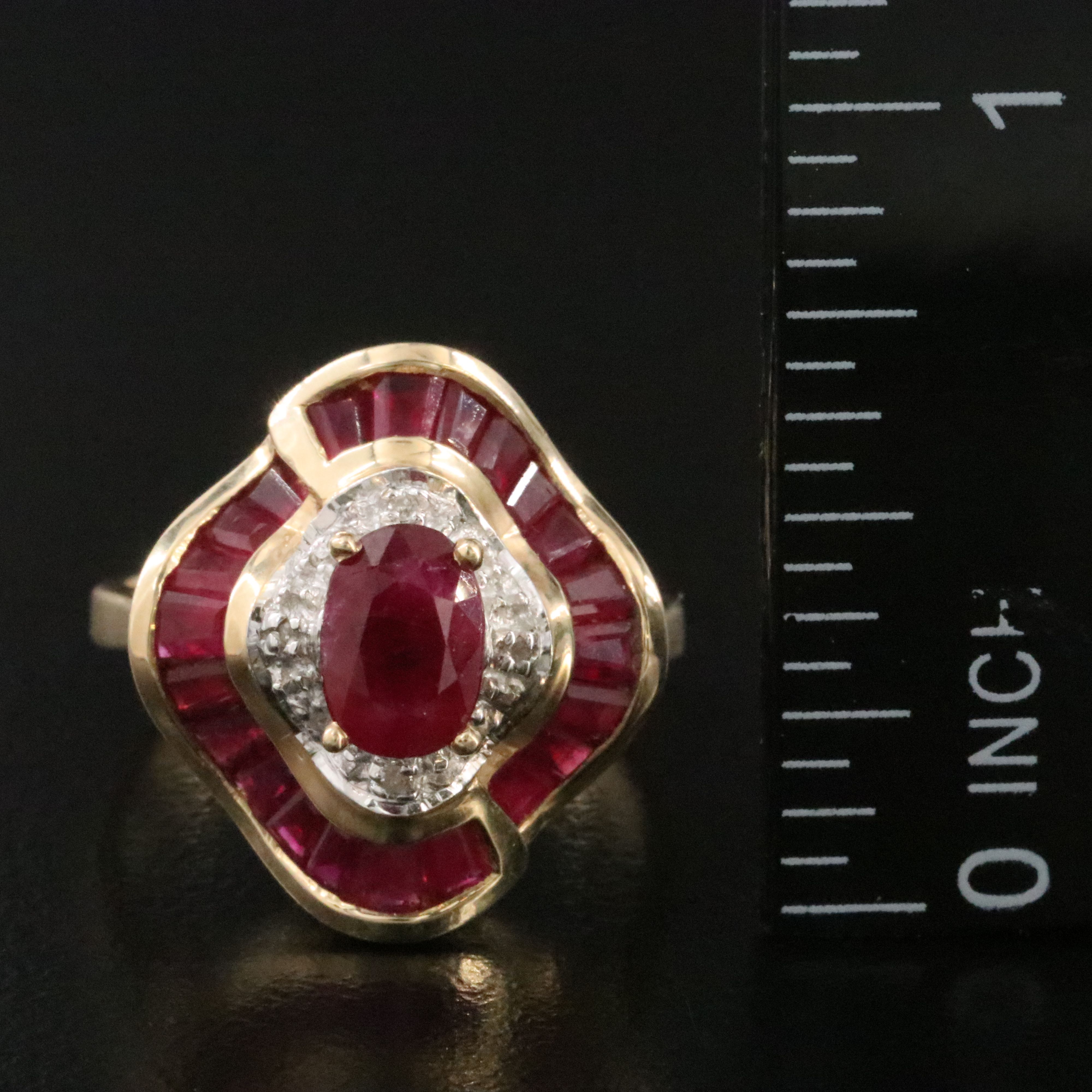 14K Ruby and Diamond Ballerina Ring