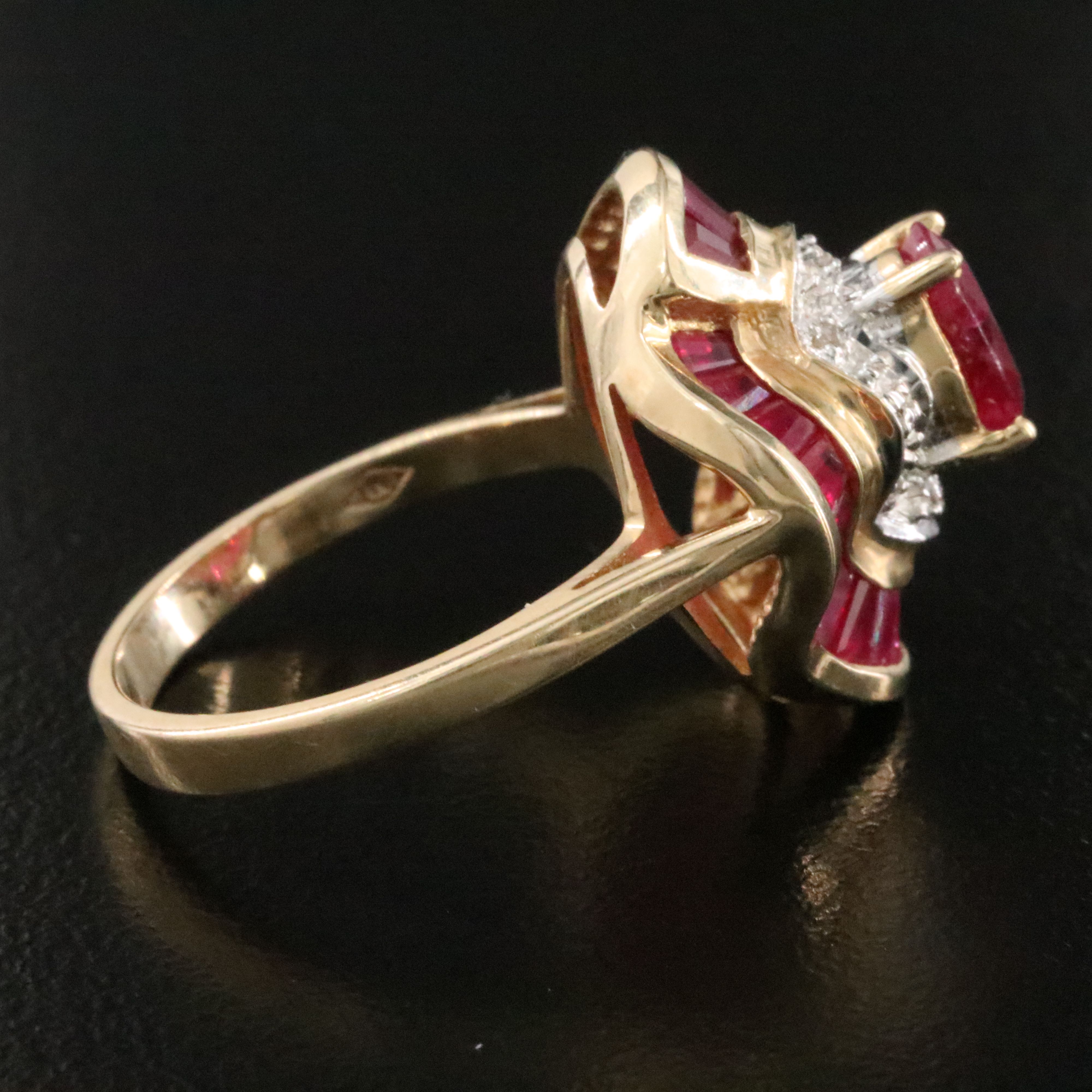 14K Ruby and Diamond Ballerina Ring