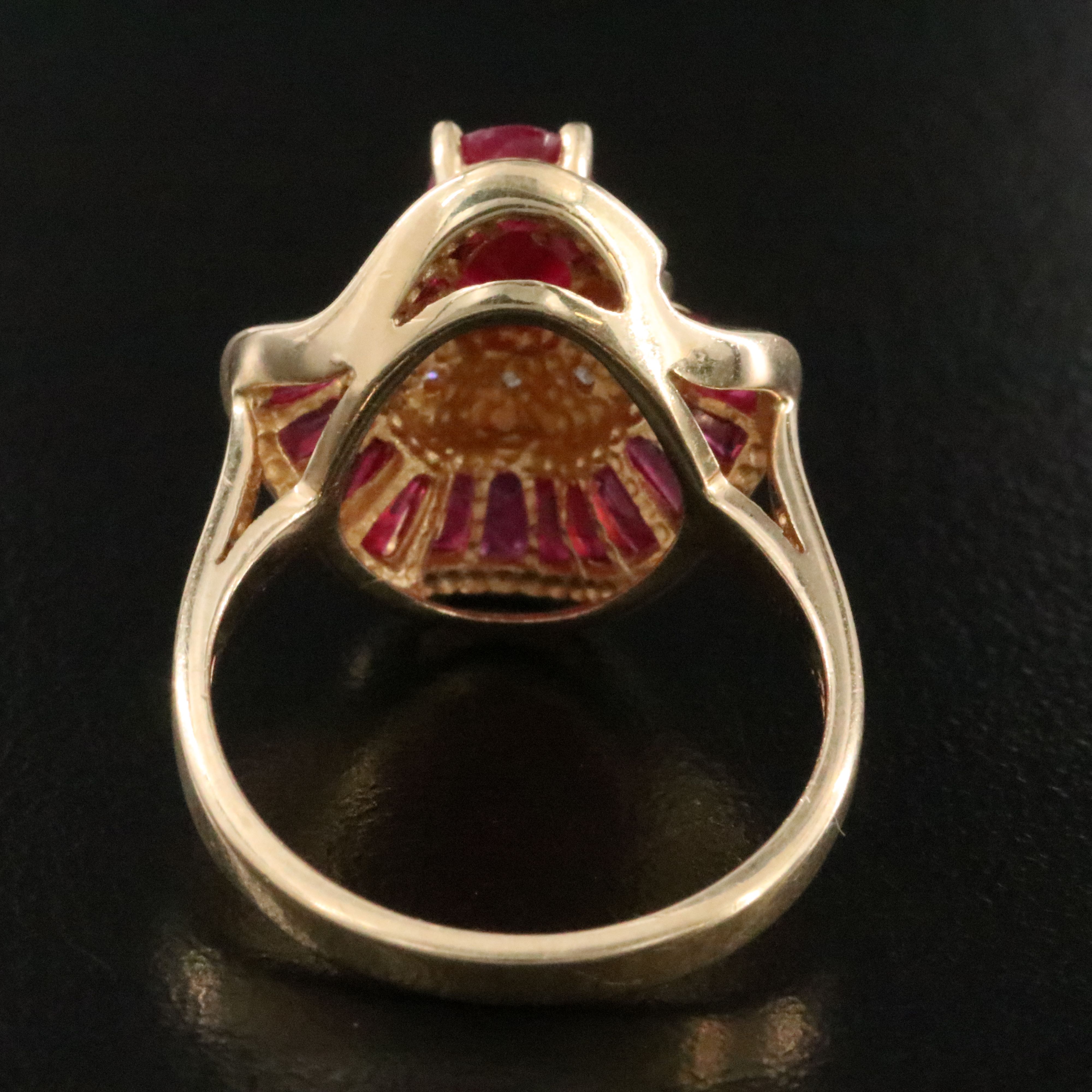 14K Ruby and Diamond Ballerina Ring