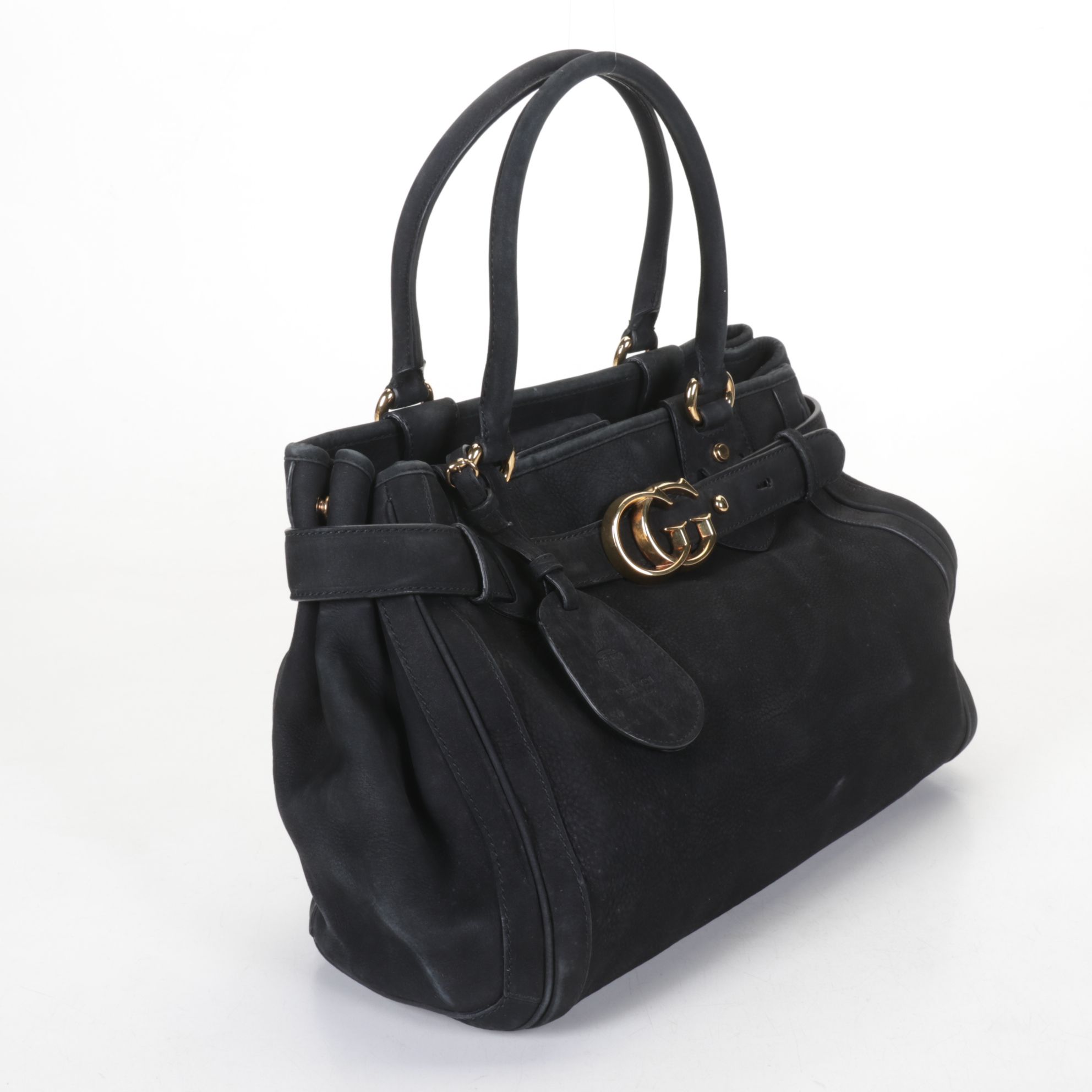 Gucci GG Medium Running Tote in Black Suede