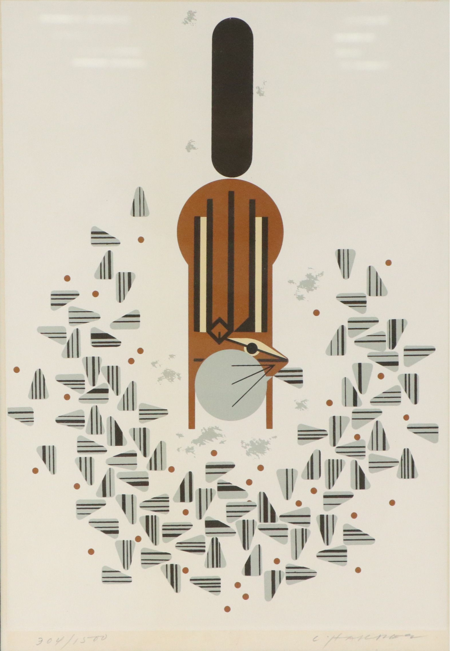 Charley Harper Serigraph "Cheeky Chippy"