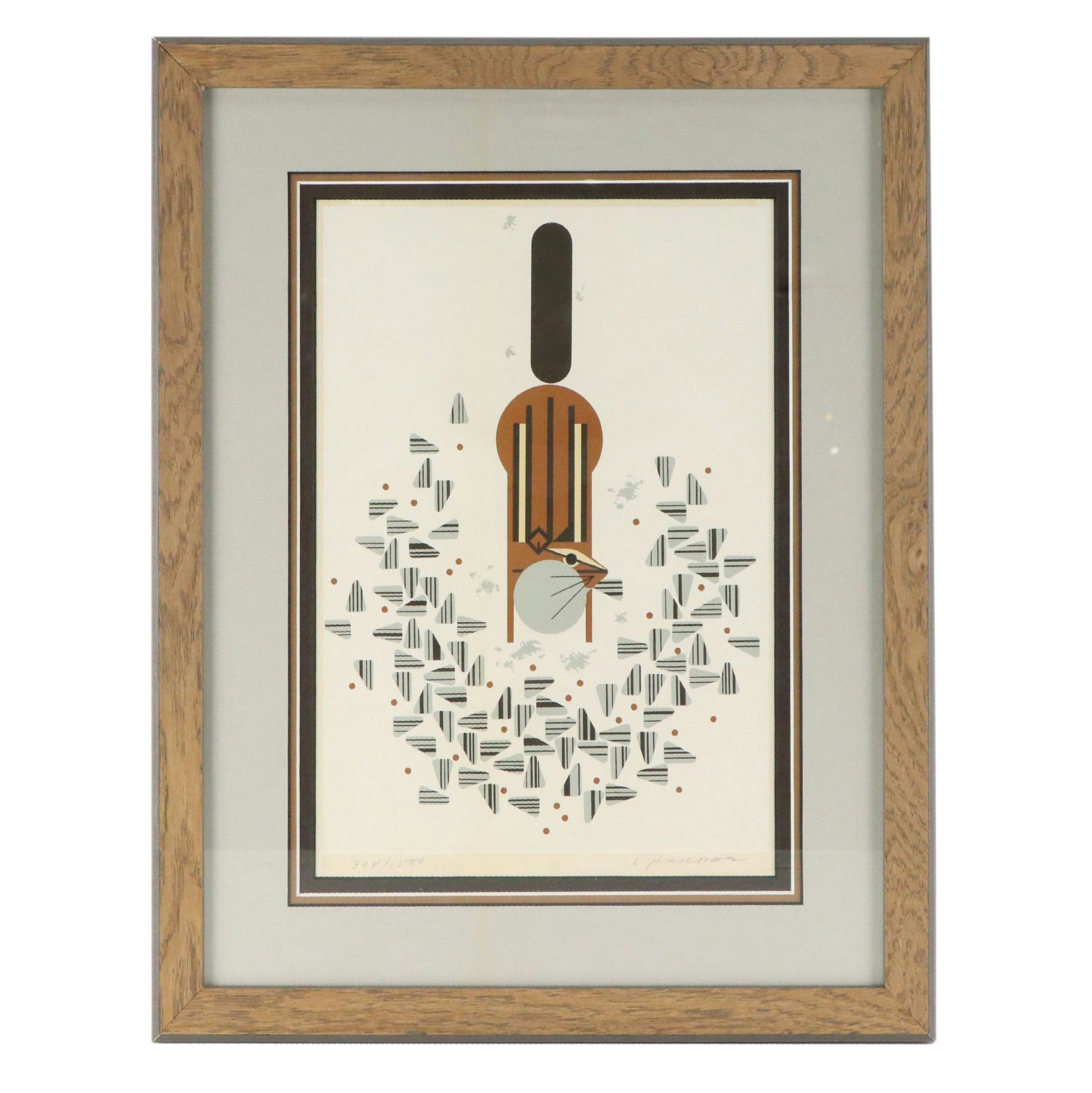 Charley Harper Serigraph "Cheeky Chippy"