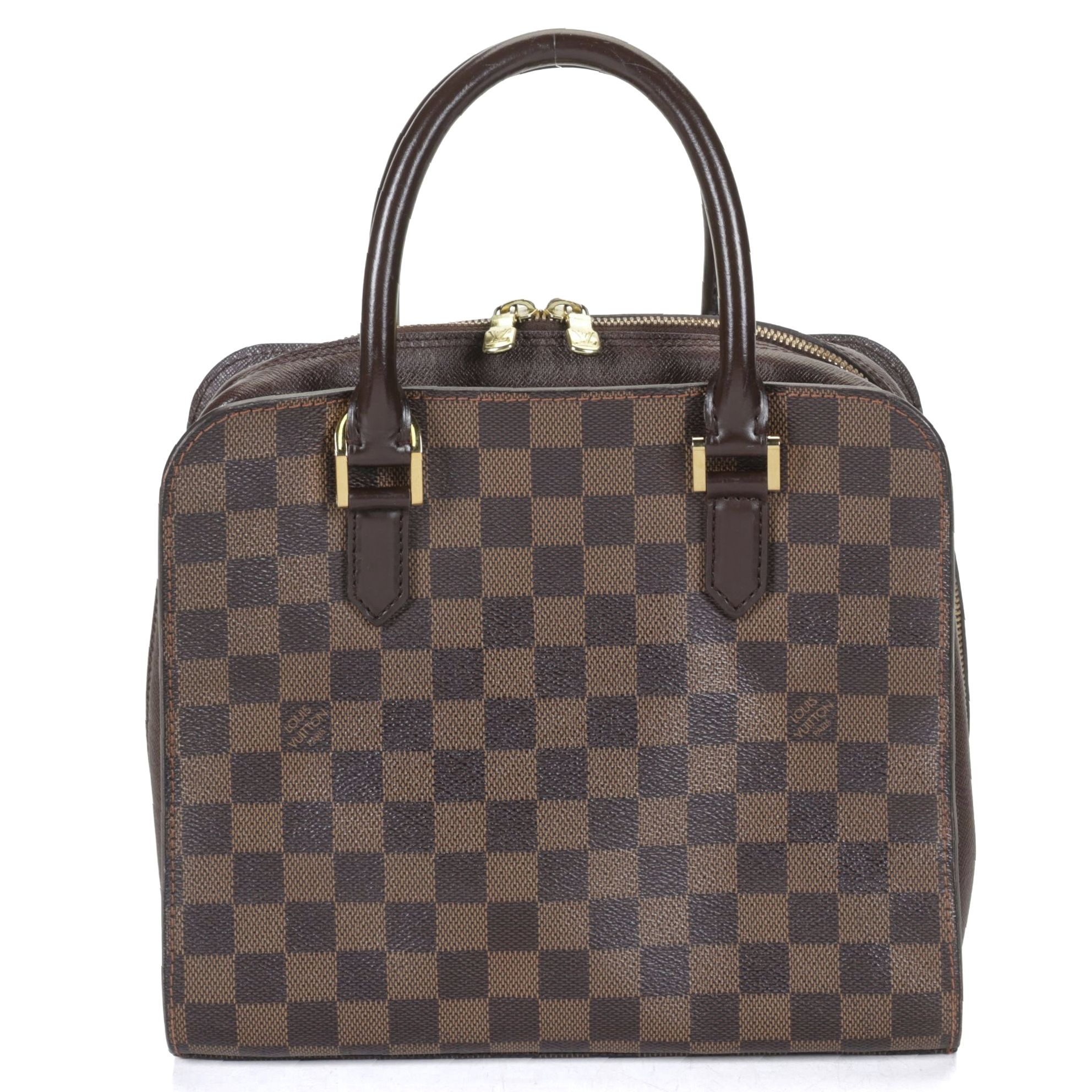 Louis Vuitton Triana Handbag in Damier Ebene Canvas and Leather