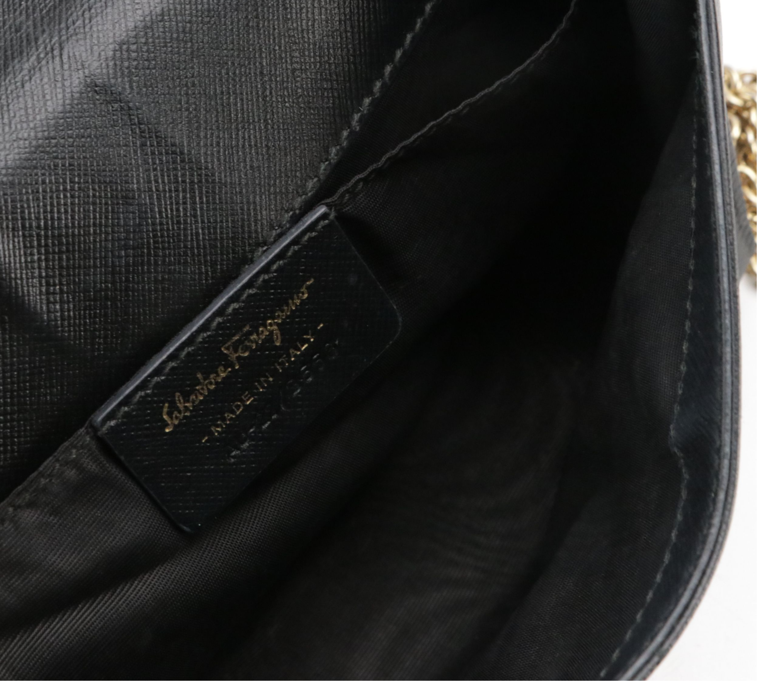 Salvatore Ferragamo Miss Vara Bow Crossbody Bag in Black Saffiano Lux Leather