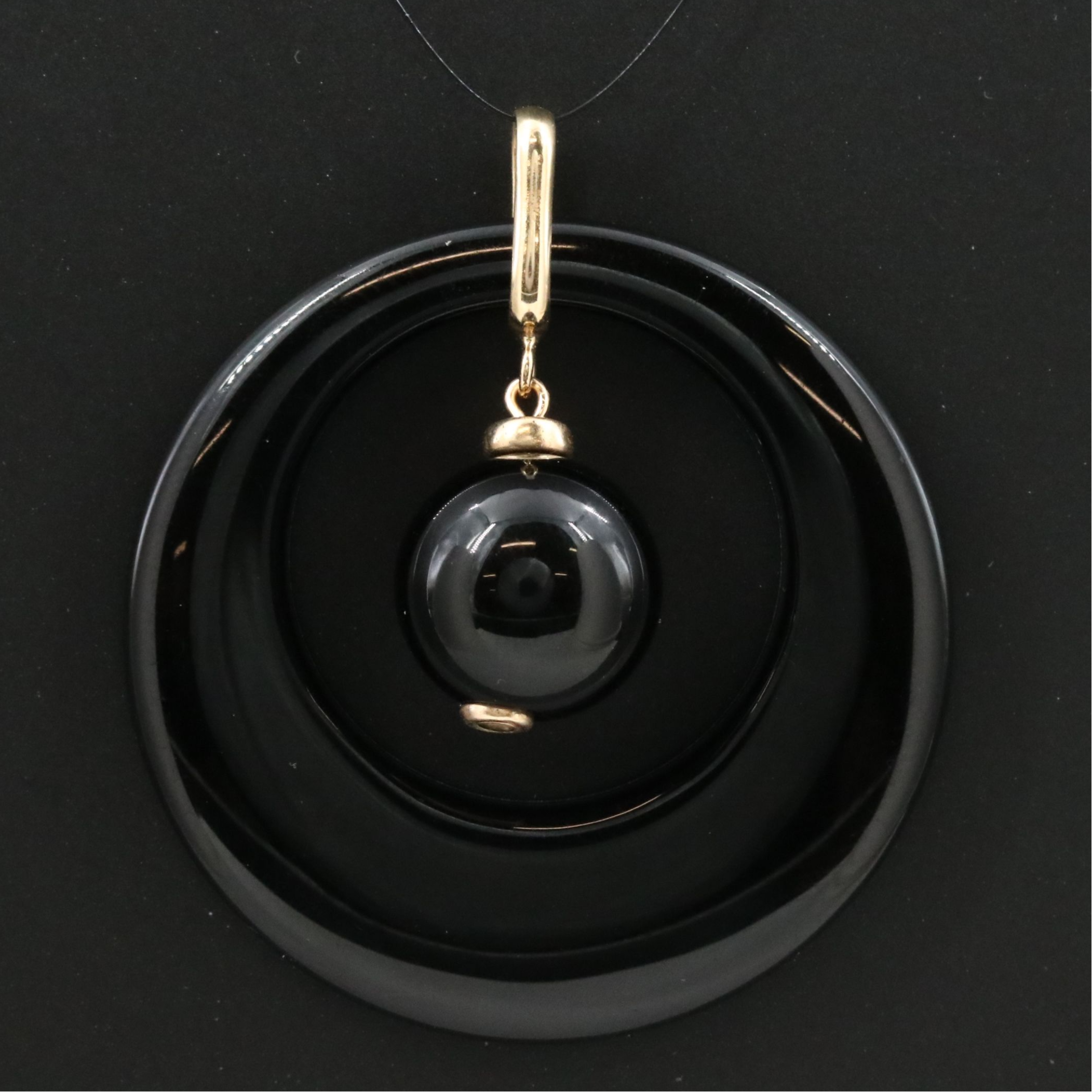 14K Black Onyx Articulated Pendant