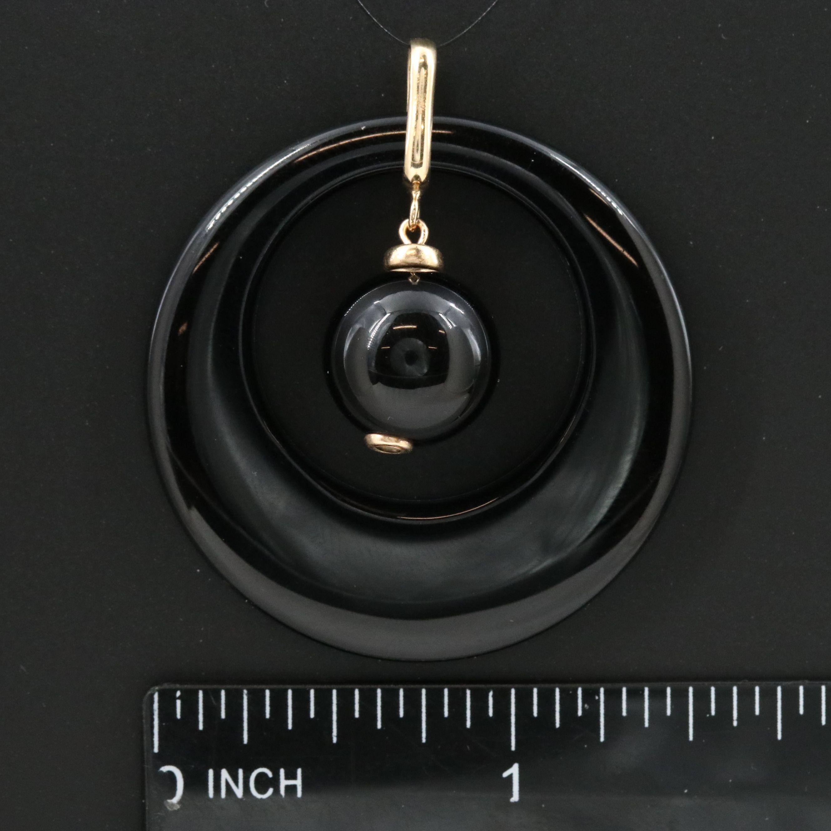 14K Black Onyx Articulated Pendant