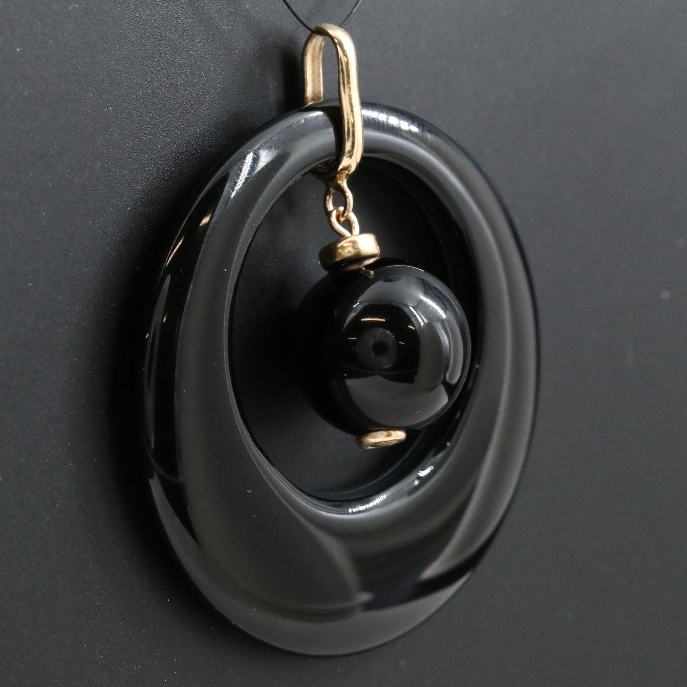 14K Black Onyx Articulated Pendant