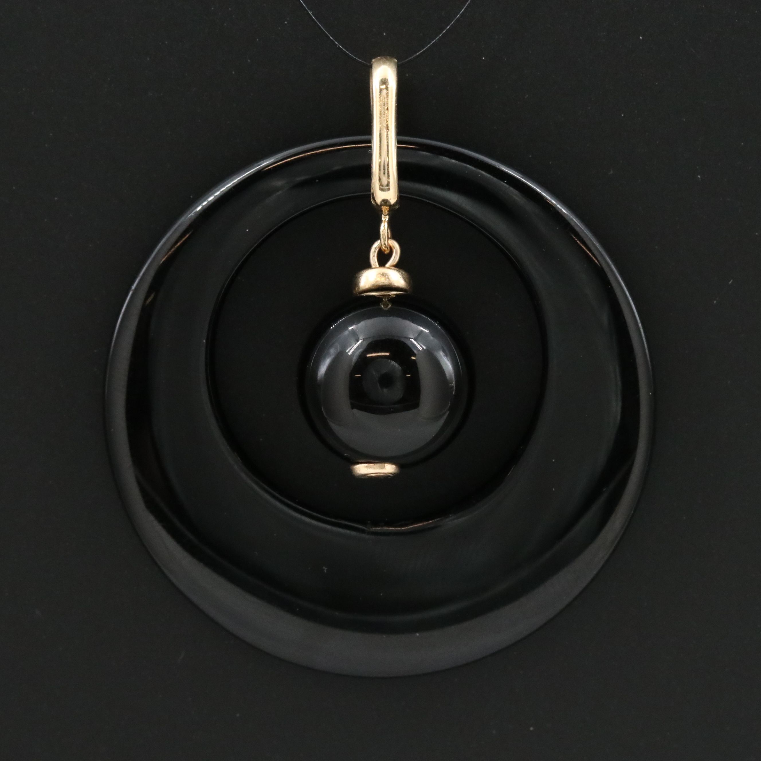 14K Black Onyx Articulated Pendant