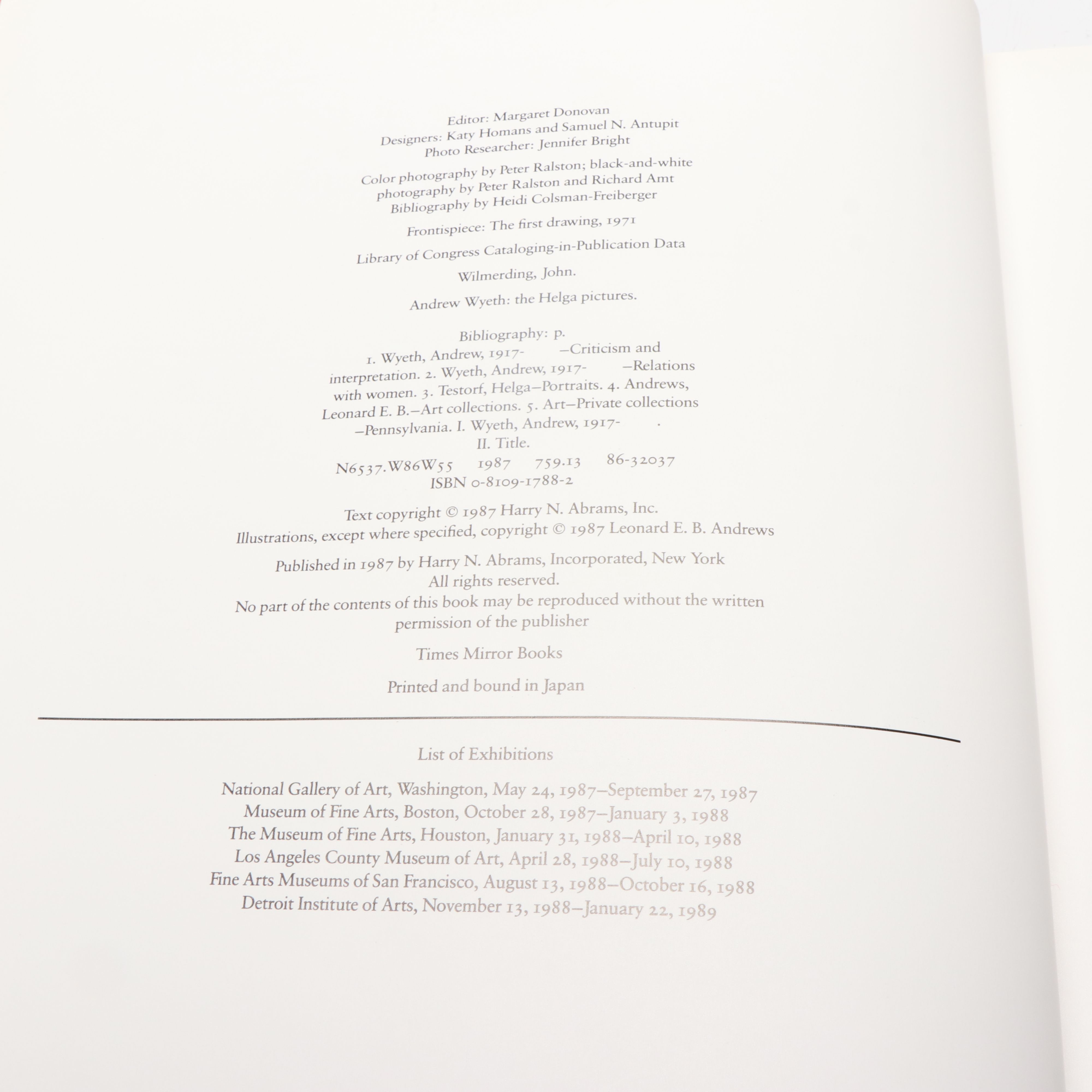 "Andrew Wyeth: The Helga Pictures" by John Wilmerding and More Wyeth Art Books