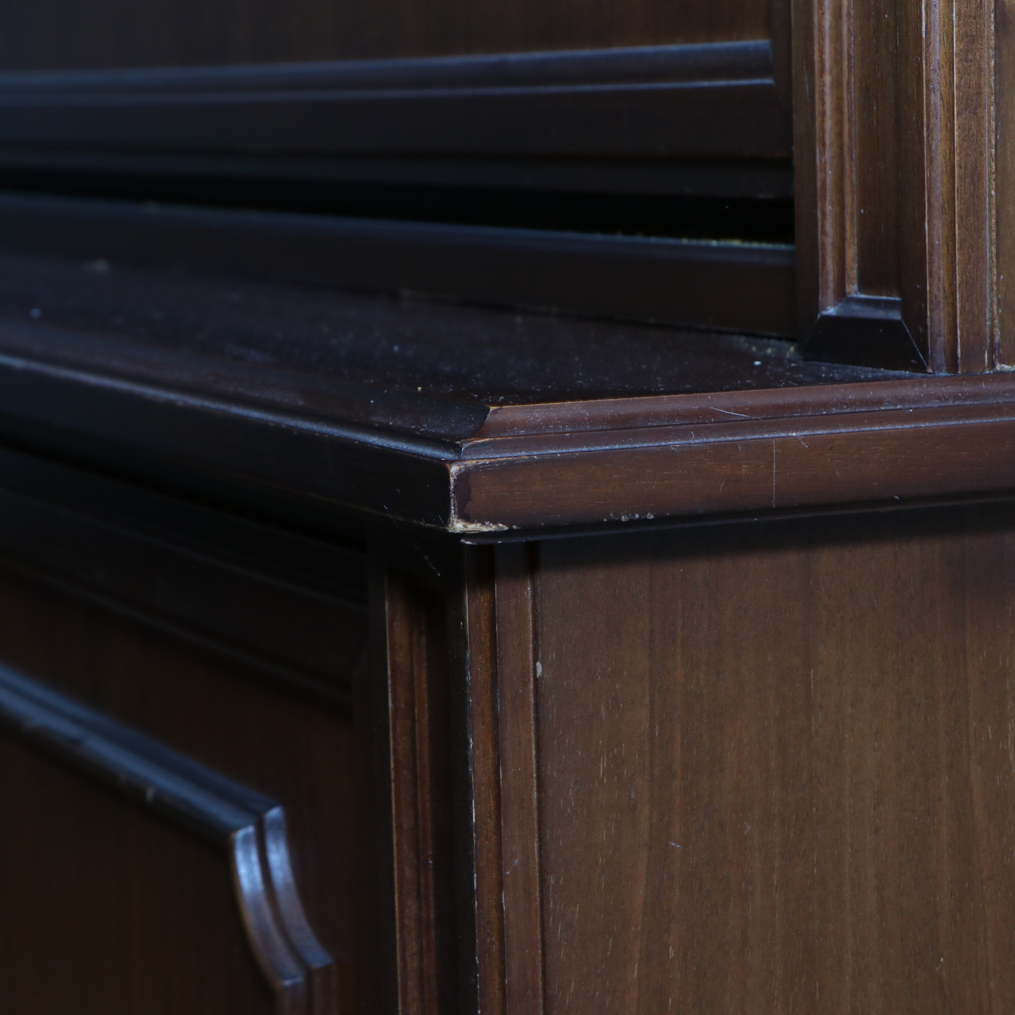 Large Traditional Walnut Library Wall Unit, Late 20th Century