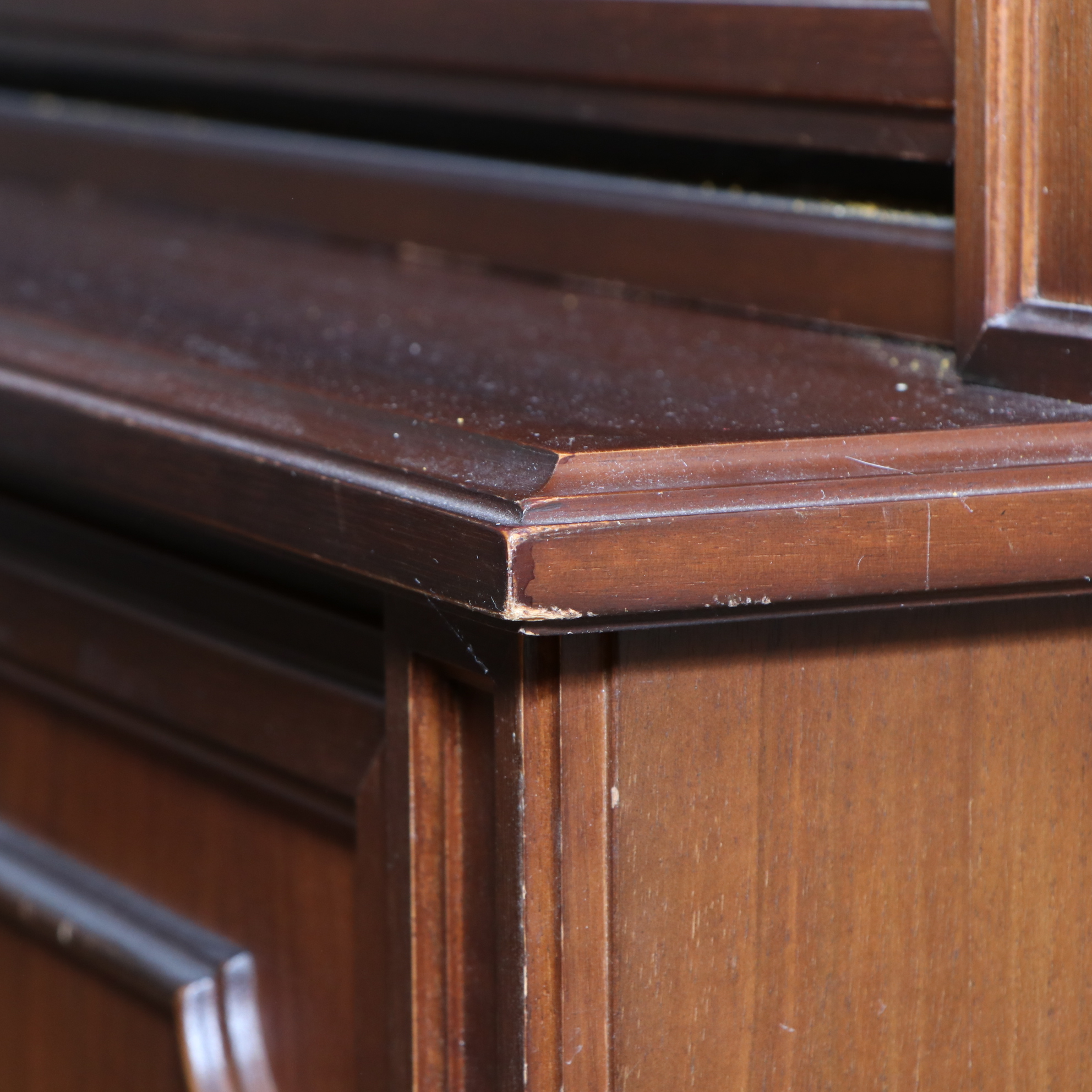 Large Traditional Walnut Library Wall Unit, Late 20th Century