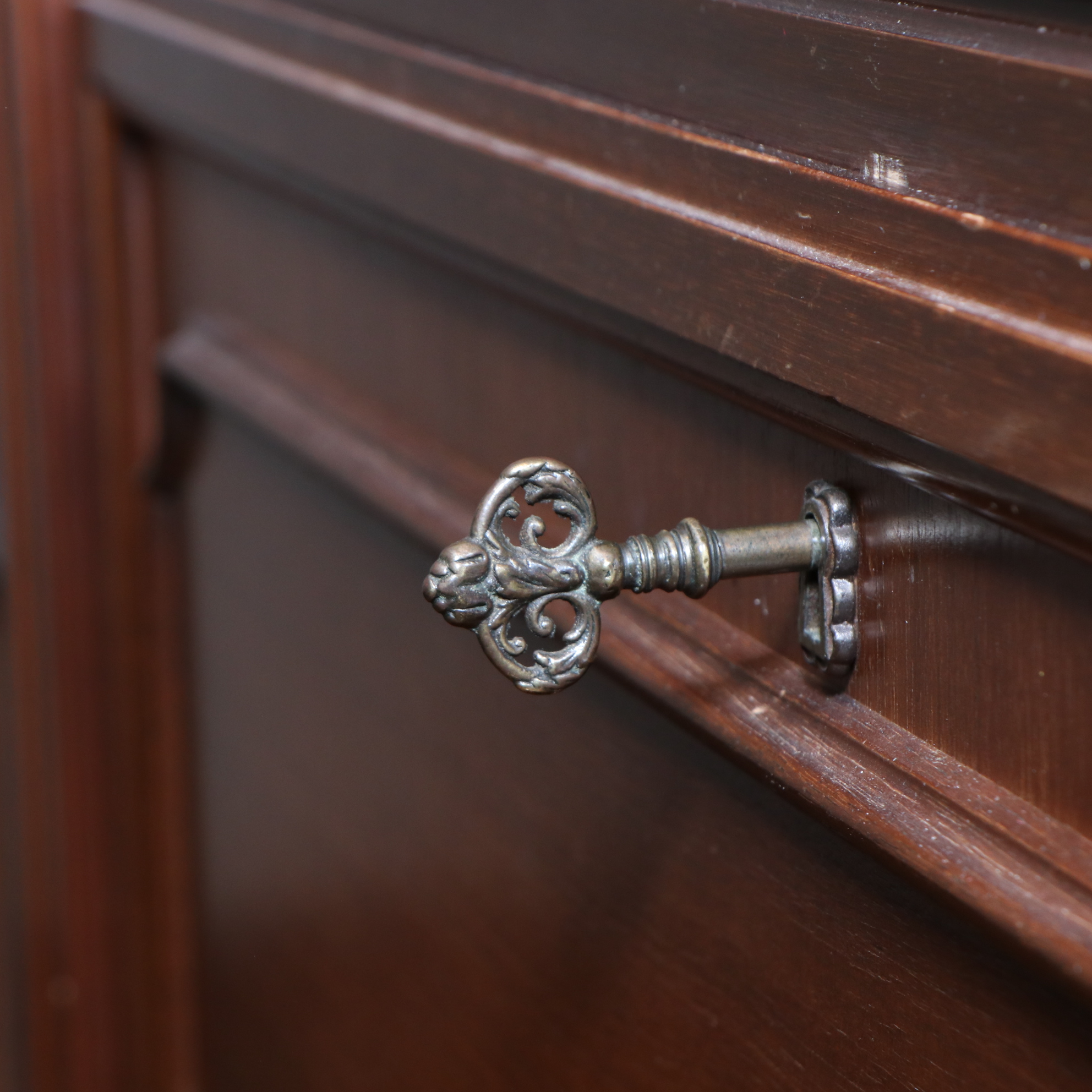 Large Traditional Walnut Library Wall Unit, Late 20th Century