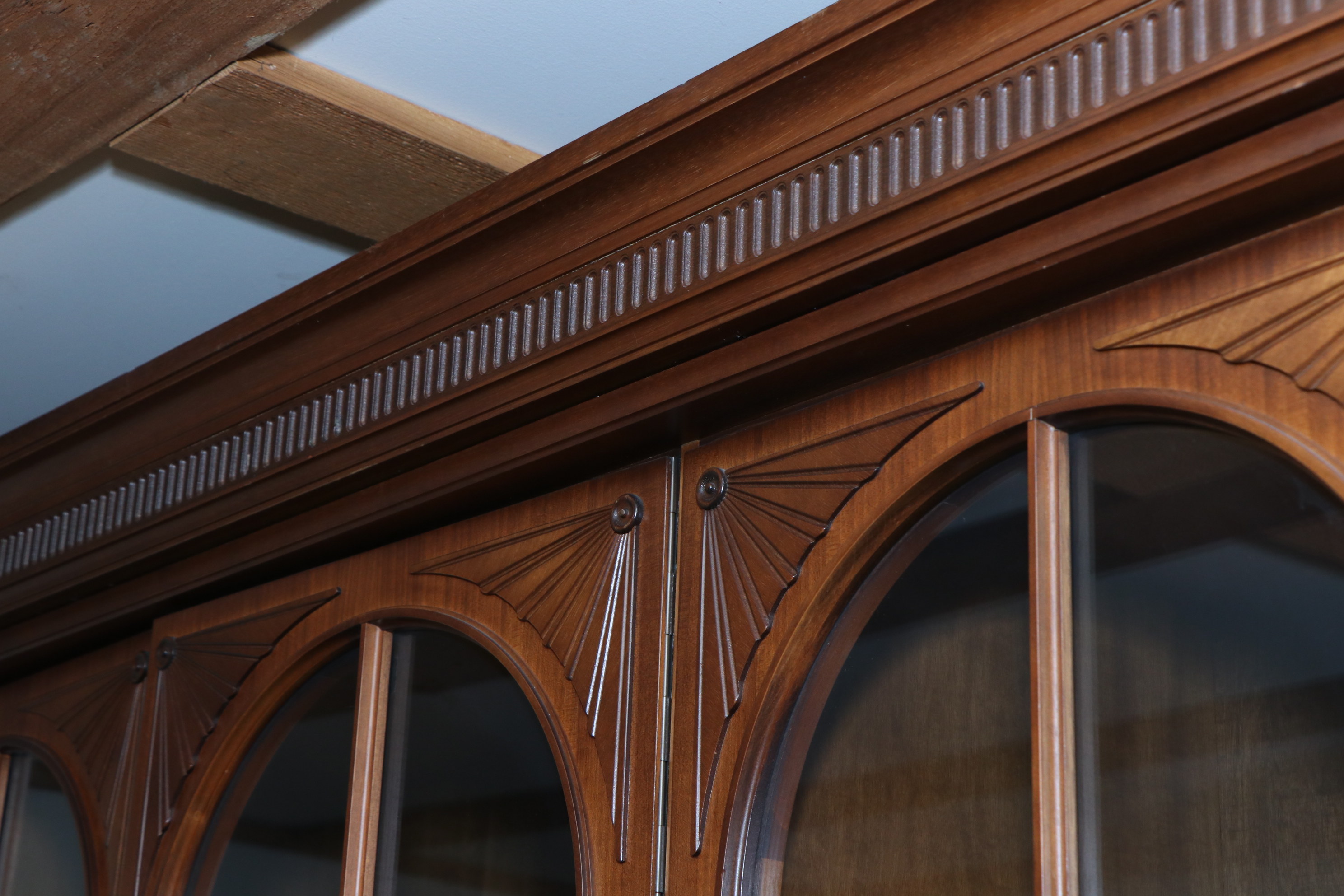 Large Traditional Walnut Library Wall Unit, Late 20th Century