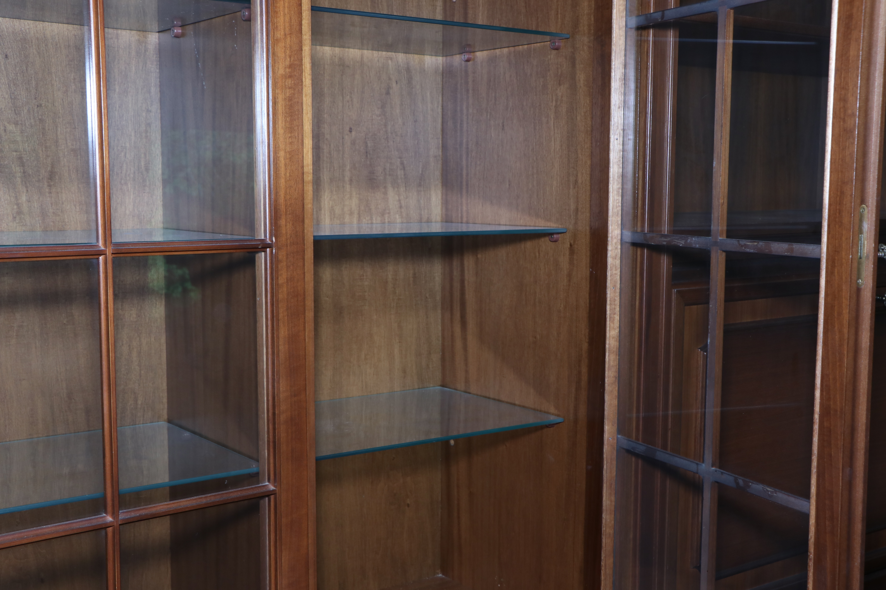 Large Traditional Walnut Library Wall Unit, Late 20th Century