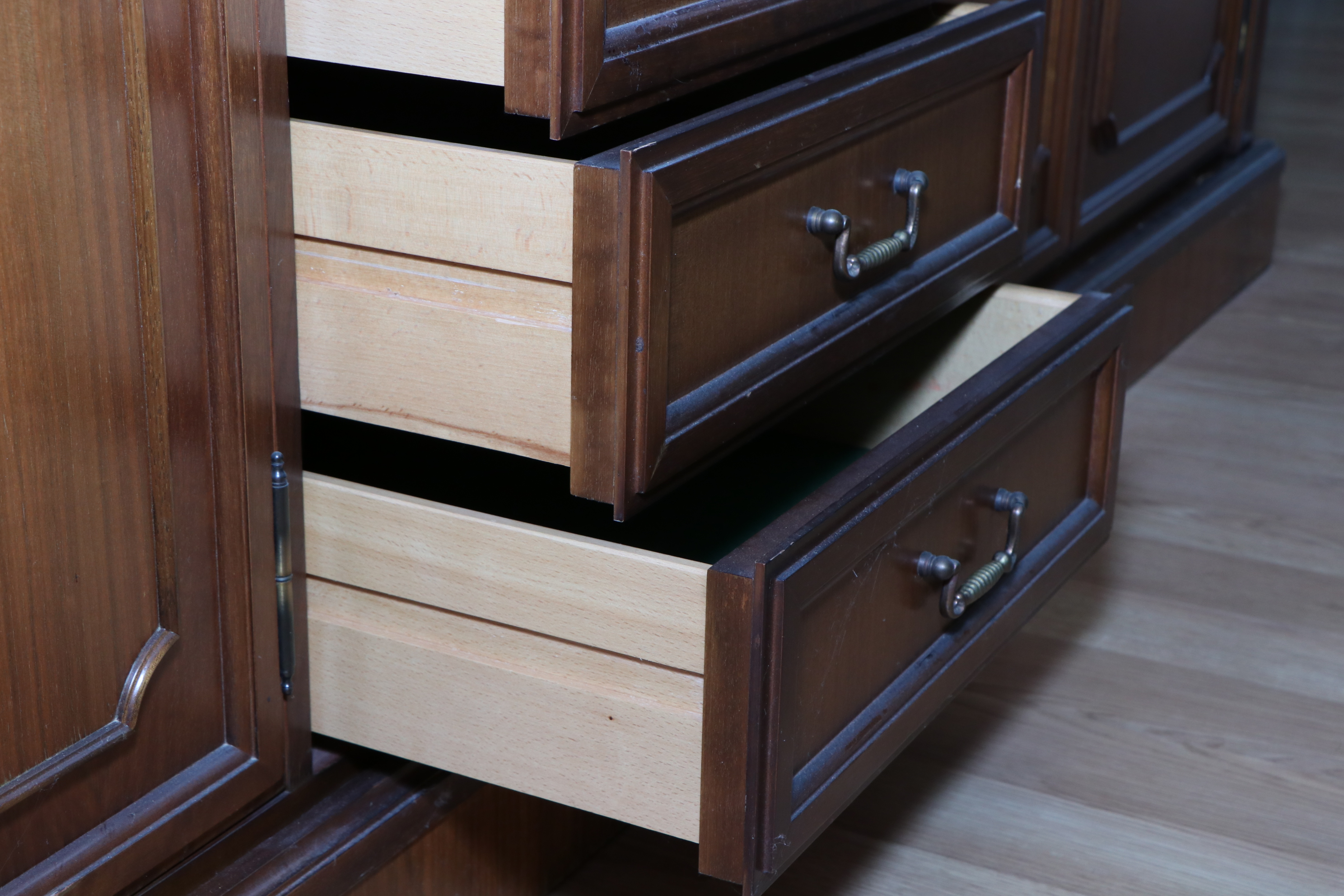 Large Traditional Walnut Library Wall Unit, Late 20th Century