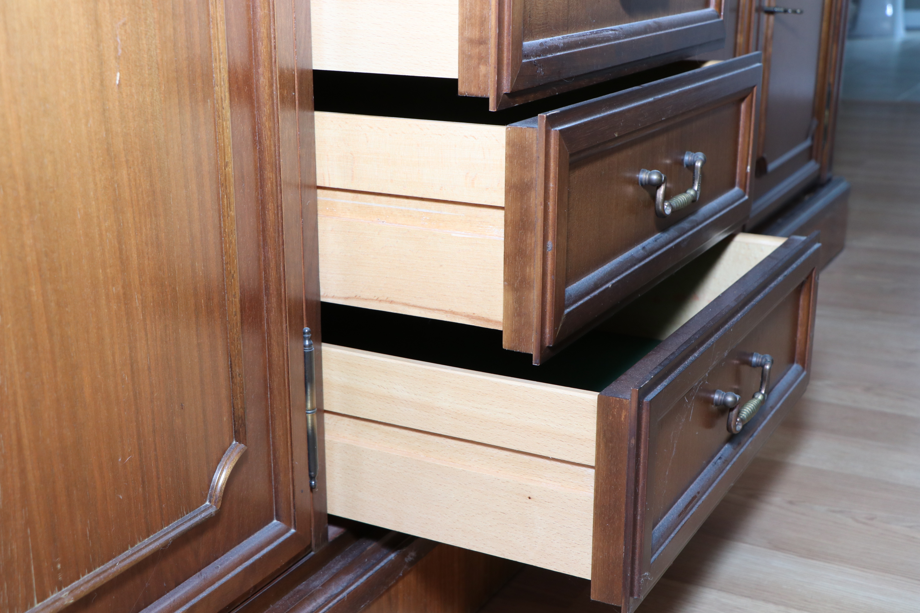 Large Traditional Walnut Library Wall Unit, Late 20th Century