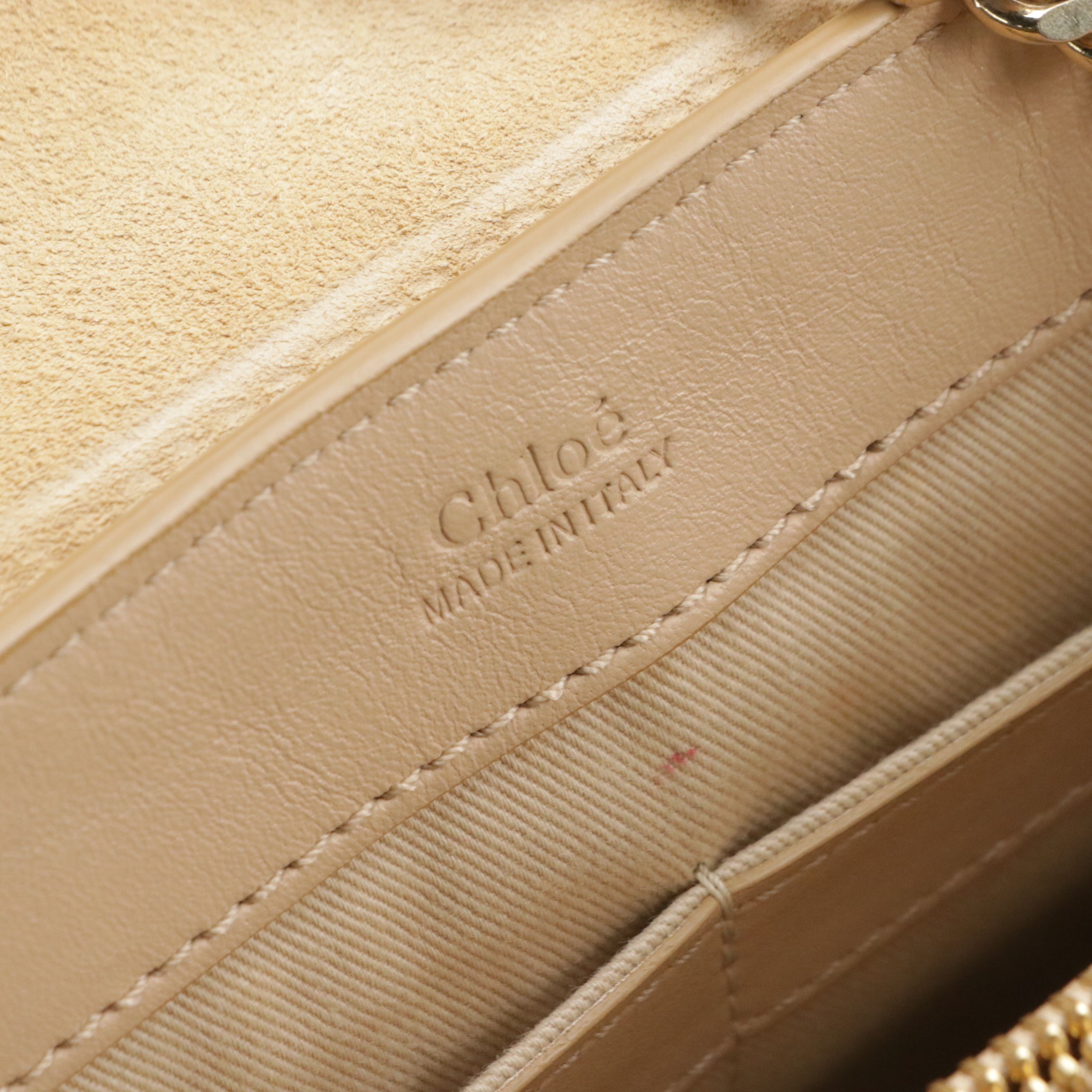 Chloé Faye Day Two-Way Satchel Bag in Beige Quilted and Smooth Calfskin Leather