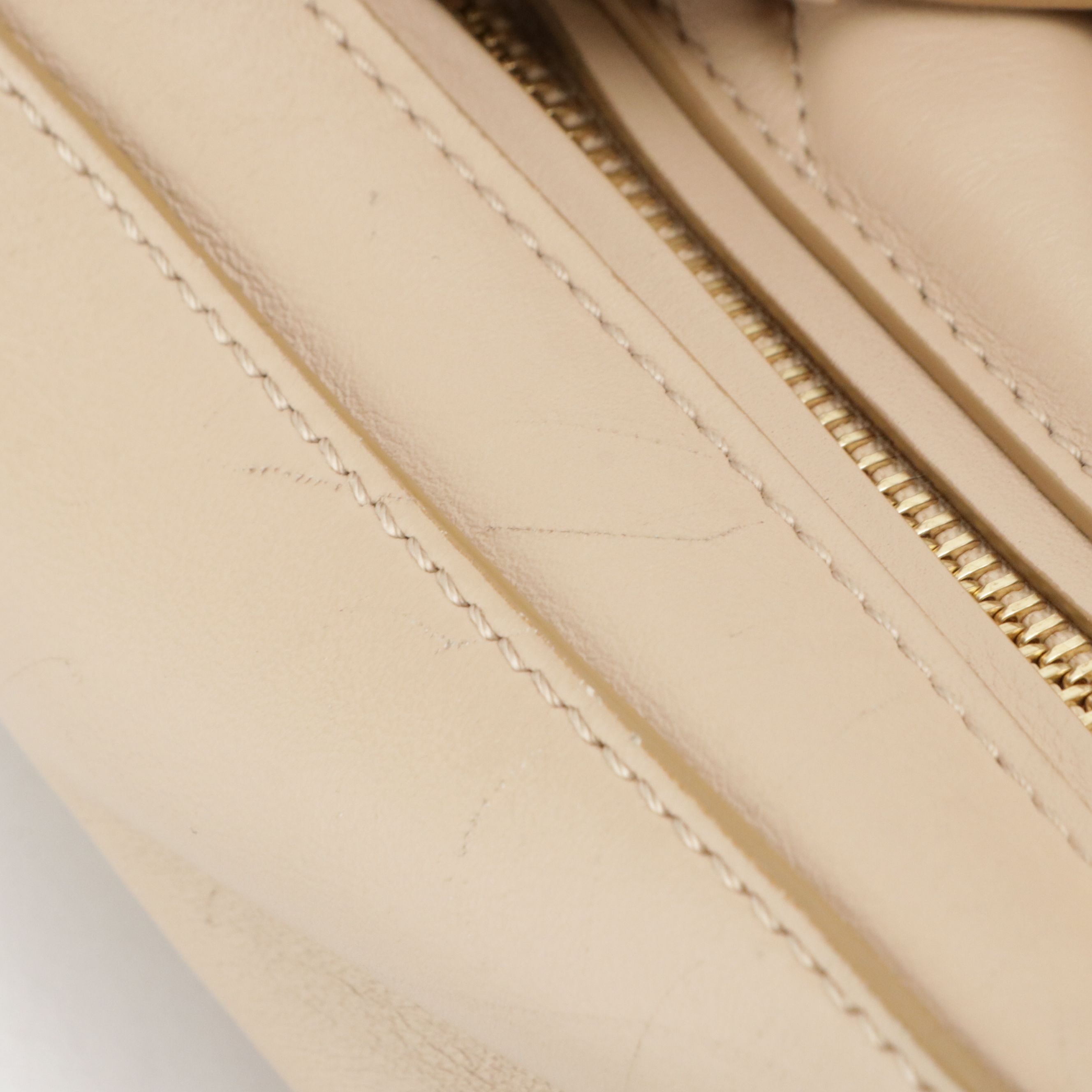 Chloé Faye Day Two-Way Satchel Bag in Beige Quilted and Smooth Calfskin Leather