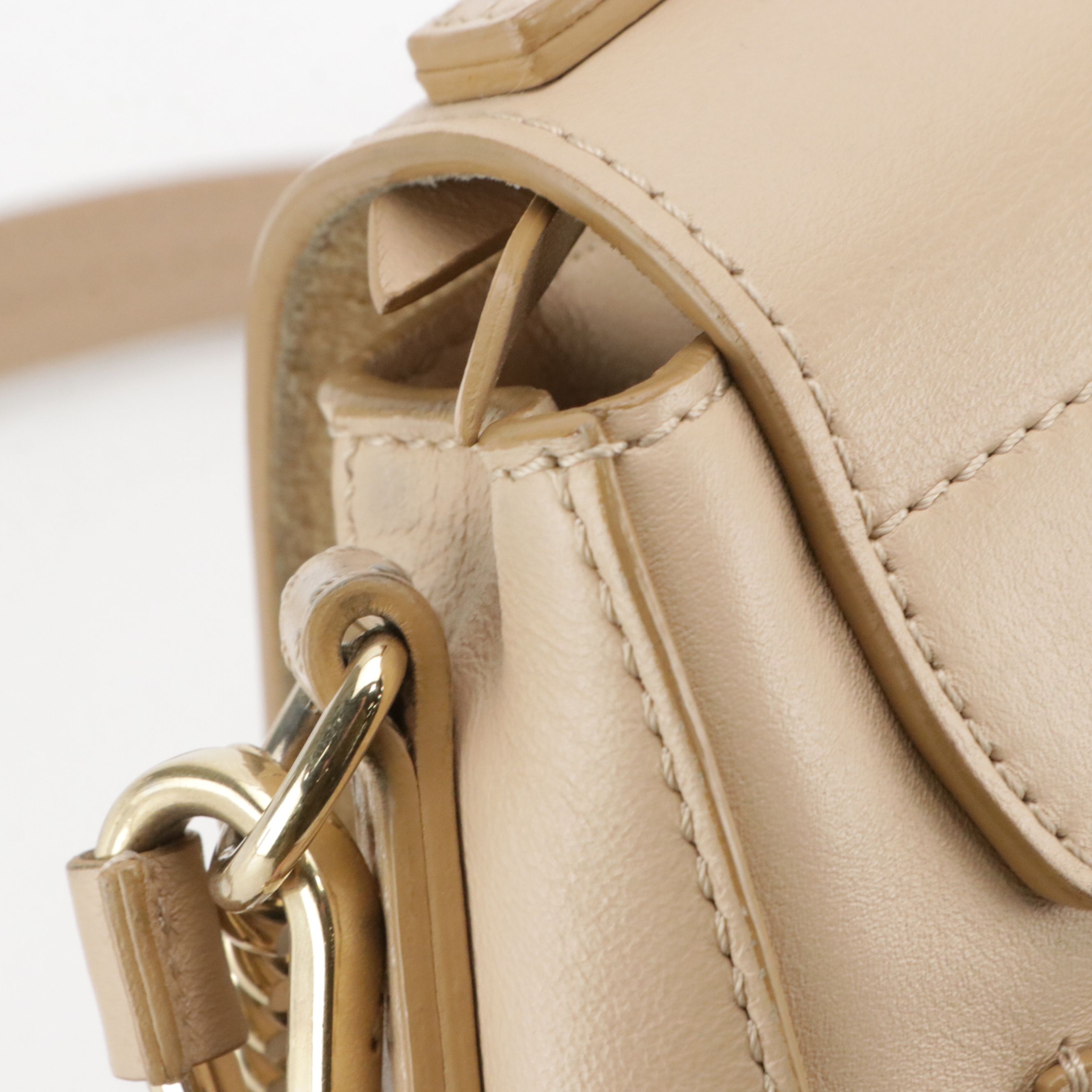 Chloé Faye Day Two-Way Satchel Bag in Beige Quilted and Smooth Calfskin Leather