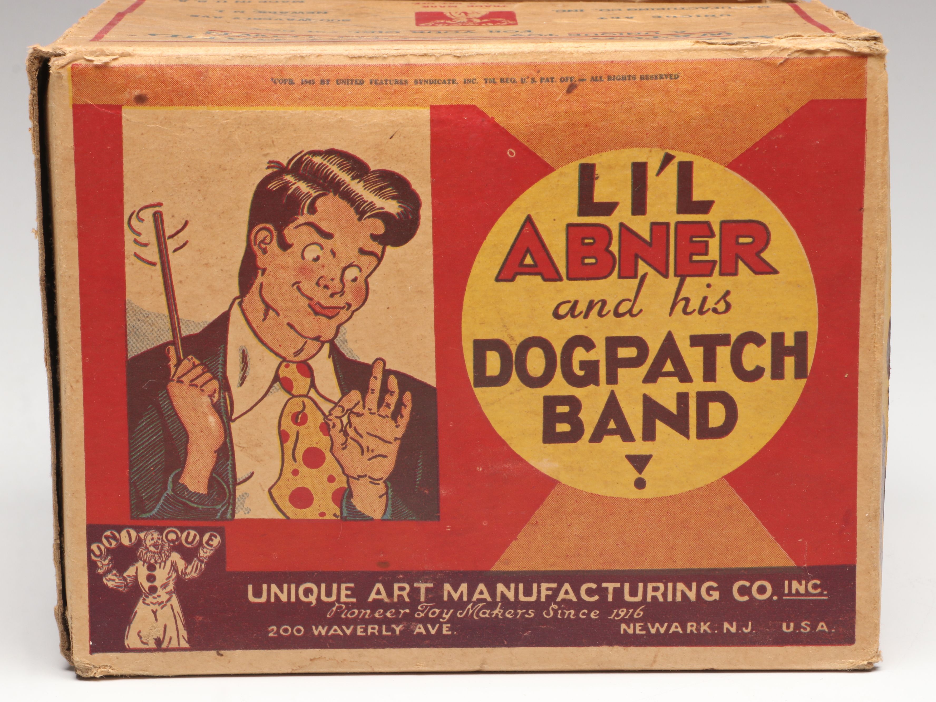 Unique Art Mfg. Co. "Li'l Abner and His Dogpatch Band" Wind-Up Toy, Circa 1945