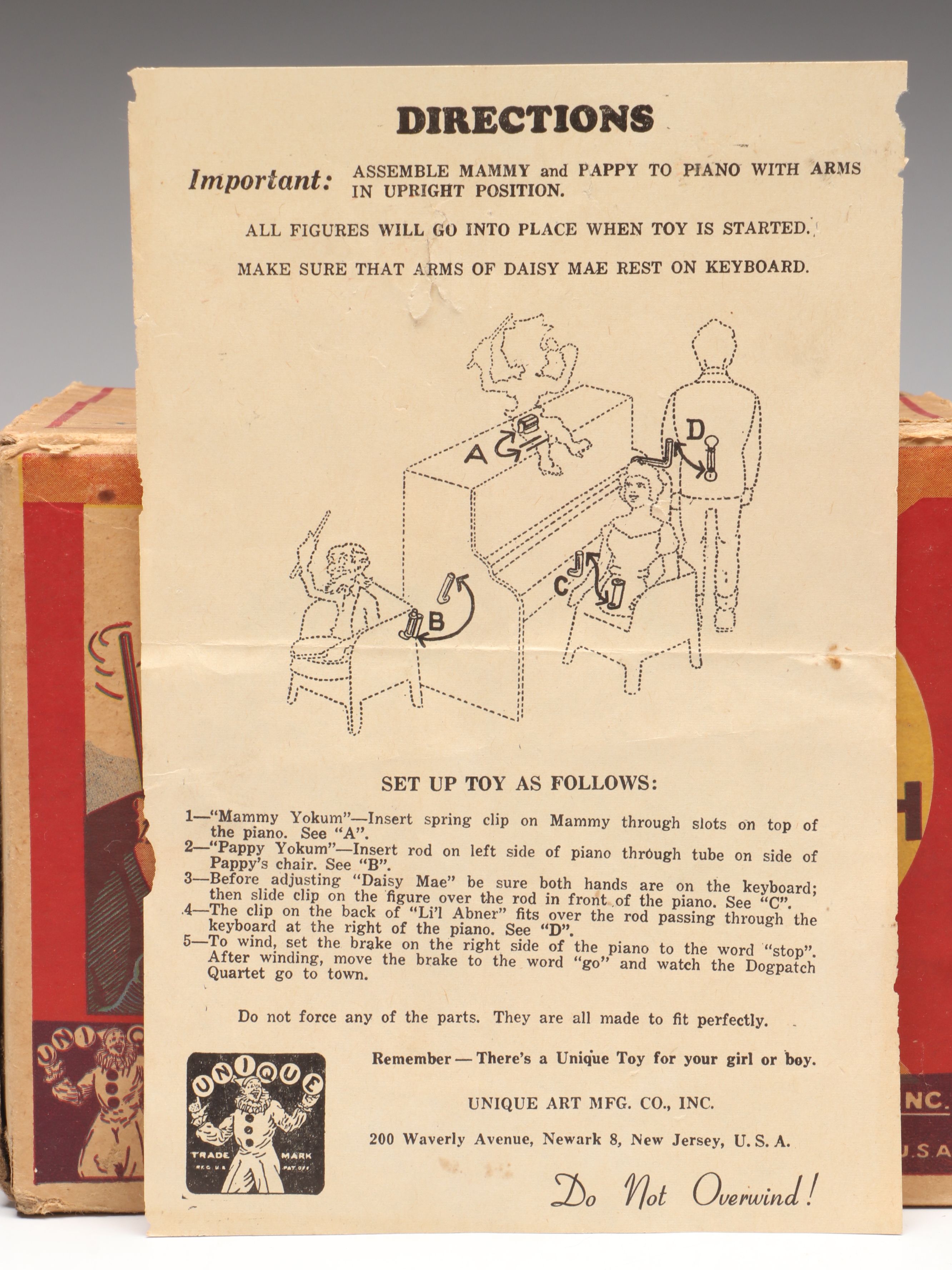 Unique Art Mfg. Co. "Li'l Abner and His Dogpatch Band" Wind-Up Toy, Circa 1945
