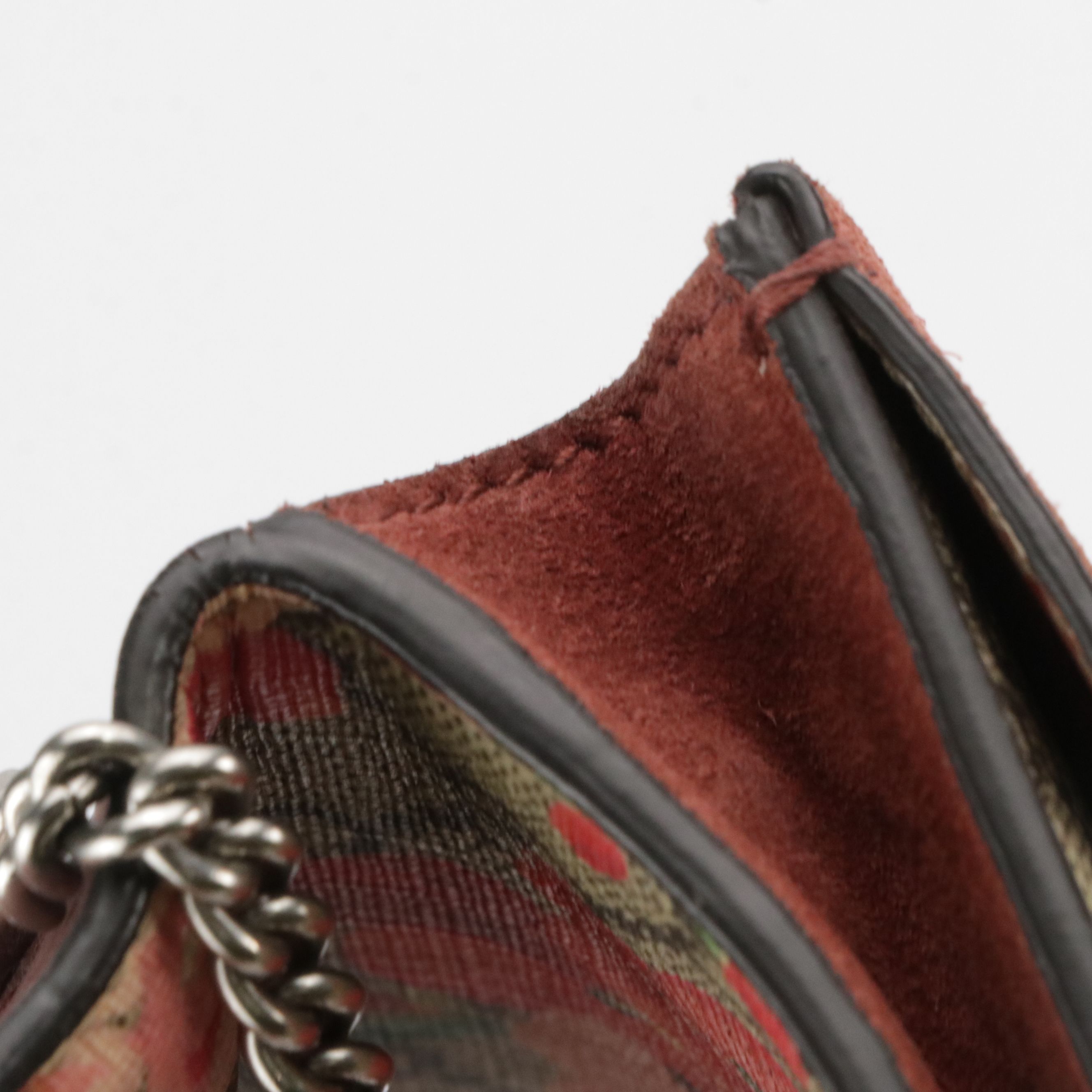 Gucci Dionysus Super Mini Chain Crossbody Bag in GG Supreme Bloom Canvas
