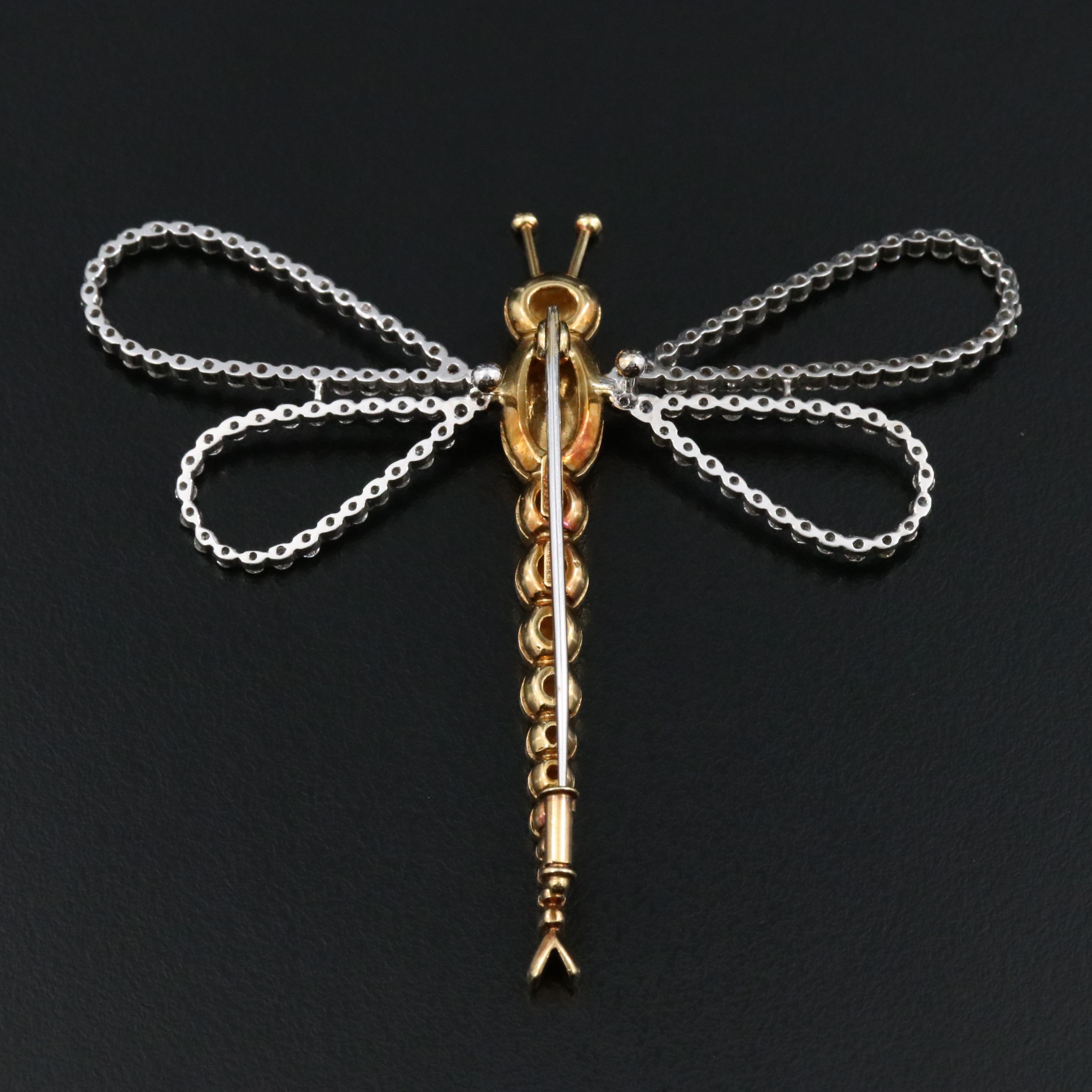 Lindenman 18K Two-Tone 2.02 CTW Diamond Dragonfly Brooch
